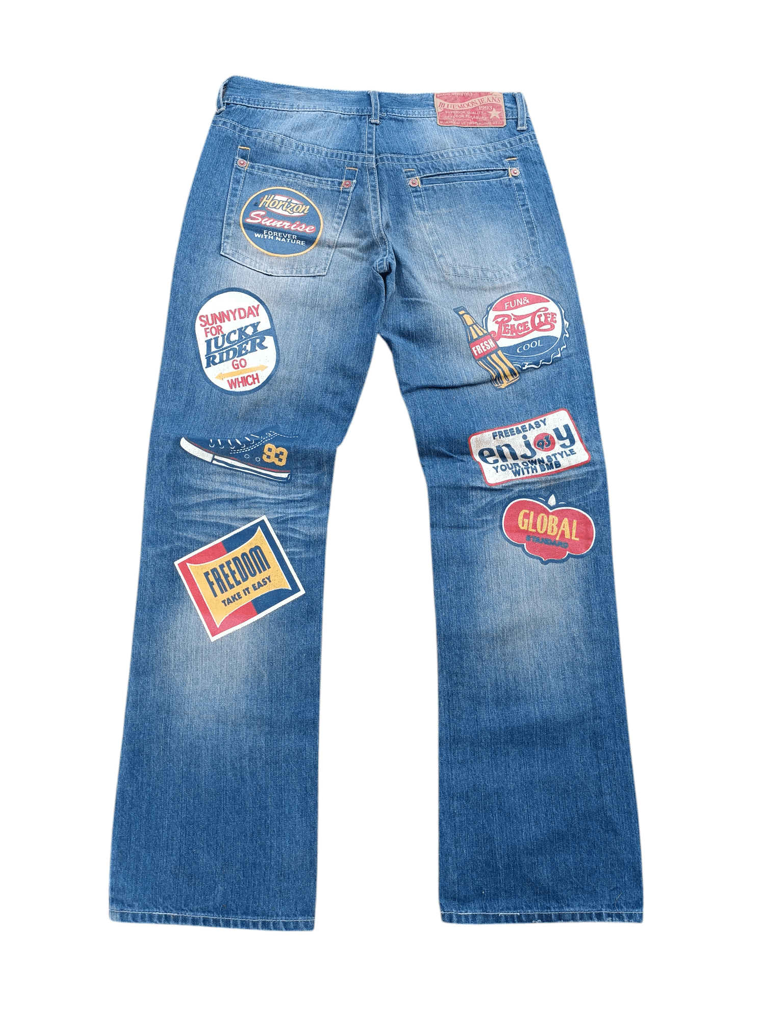 Designer × Japanese Brand × Vintage VINTAGE BLUE MOON BLUE FLORIDA 93 SURFING PAINT DESIGN DENIM Size US 32 / EU 48 - 3 Thumbnail