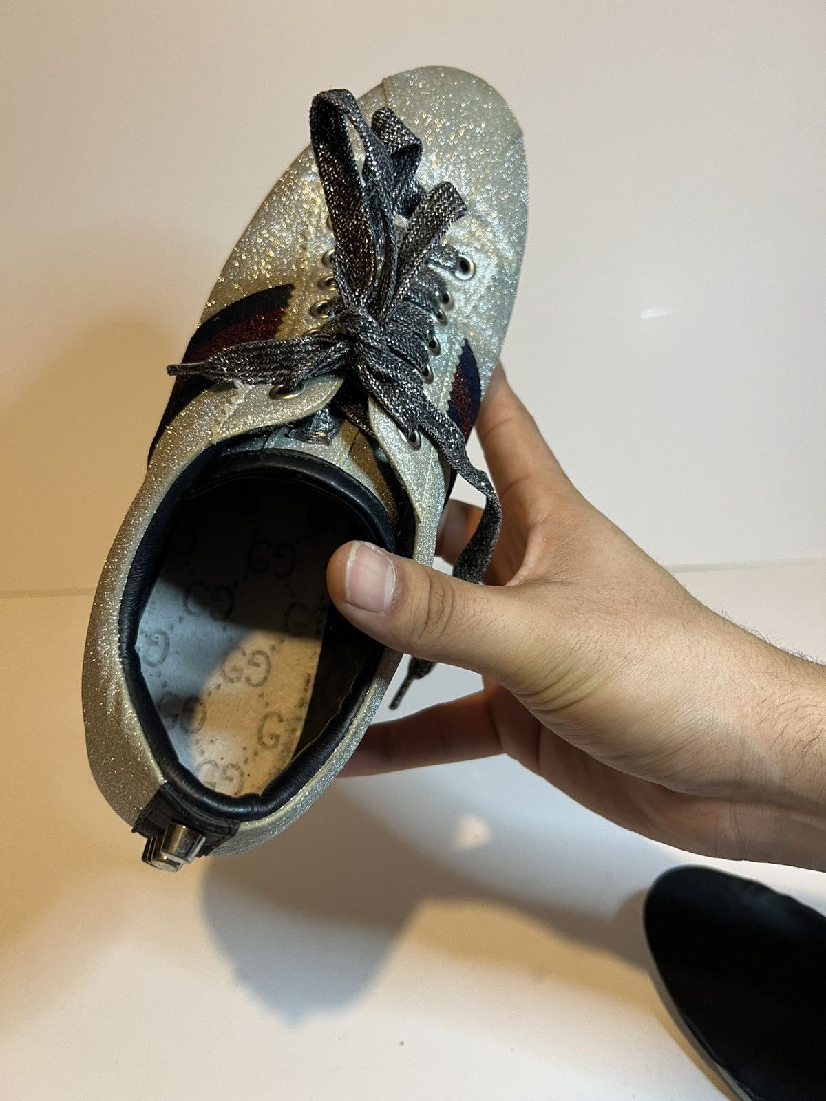 Gucci Gucci Bambi or Falacer low-top sneakers in silver glitter Size US 8 / EU 41 - 8 Thumbnail