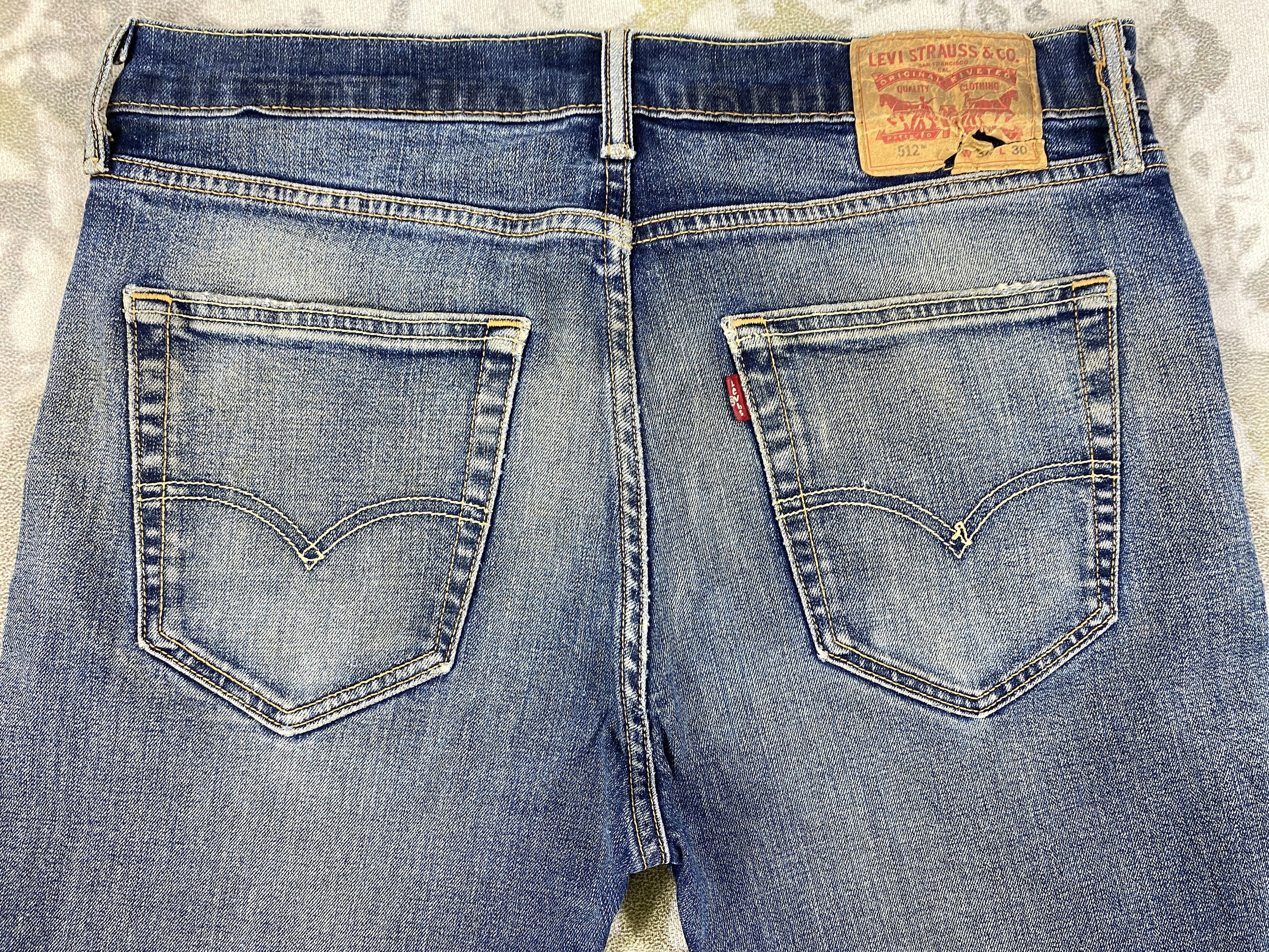 Levi's Distressed Blue Levi's 512 Jeans 35x29.5 Denim -JN2003 Size US 35 - 4 Thumbnail