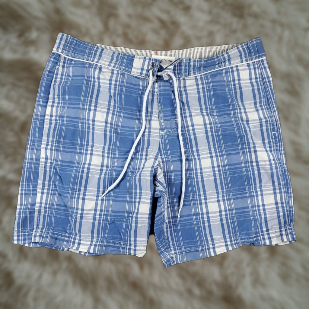 Tommy Hilfiger Tommy Hilfiger Shorts Mens Medium Blue Plaid Beach Swim Trunks Board Shorts Size US 31 - 1 Thumbnail