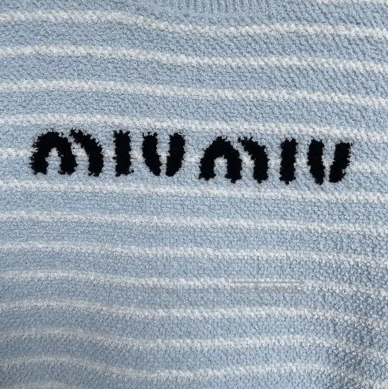 Miu Miu Miu Miu Summer Blue Nylon T-Shirt . Size M / US 6-8 / IT 42-44 - 3 Thumbnail