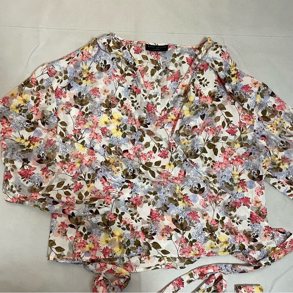 Other New Lane Bryant Classic Crop Sheer Full-Wrap Floral Long Sl Size 3XL / US 20-22 - 5 Thumbnail