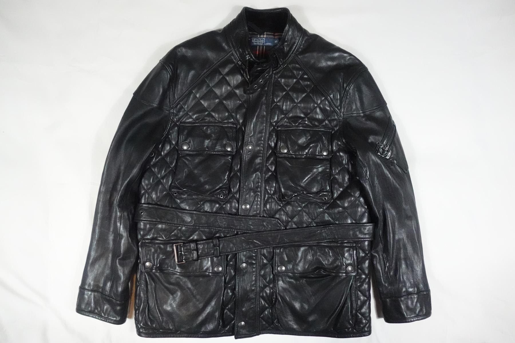 Polo Ralph Lauren Polo Ralph Lauren Jacket Leather Black Quilted Moto Biker XL Size US XL / EU 56 / 4 - 1 Thumbnail