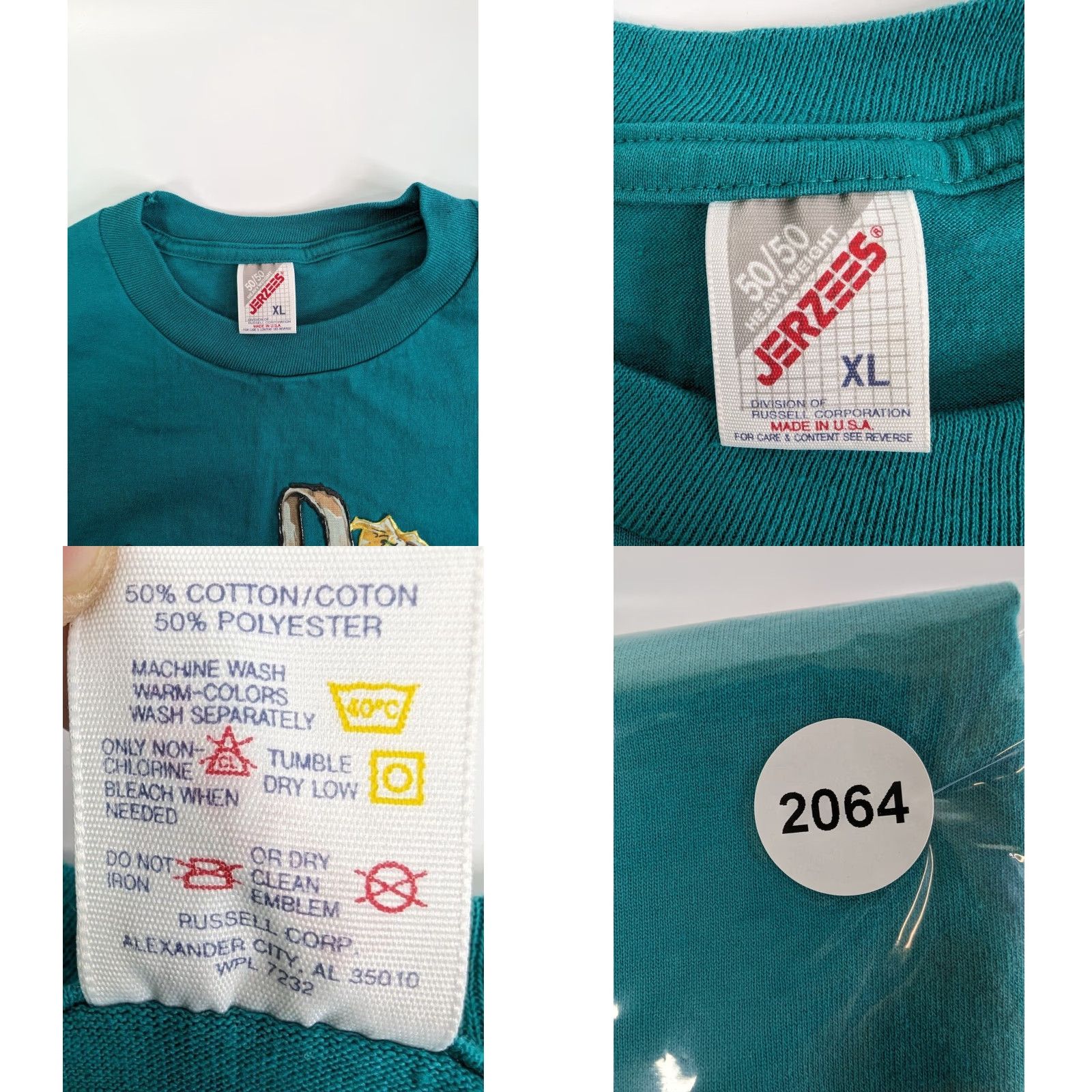 Jerzees VINTAGE Jerzees T-Shirt 90s Teal Mens XL Daisy Kingdom Seeds Flower Design Printed Logo Shirt Size US XL / EU 56 / 4 - 8 Thumbnail