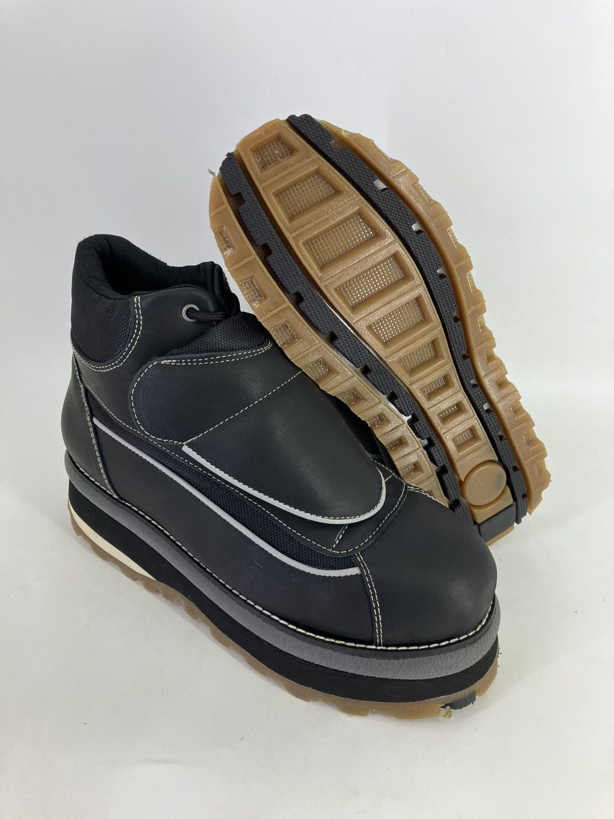 Vintage D’Estaka genuine learher chunky platform ankle boots Y2K Size US 13 / EU 46 - 1 Thumbnail