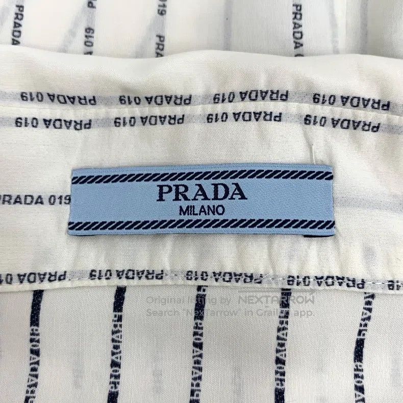 Prada Prada White vertical stripe logo letter bullet screen cott Size US XXS / EU 40 - 5 Thumbnail