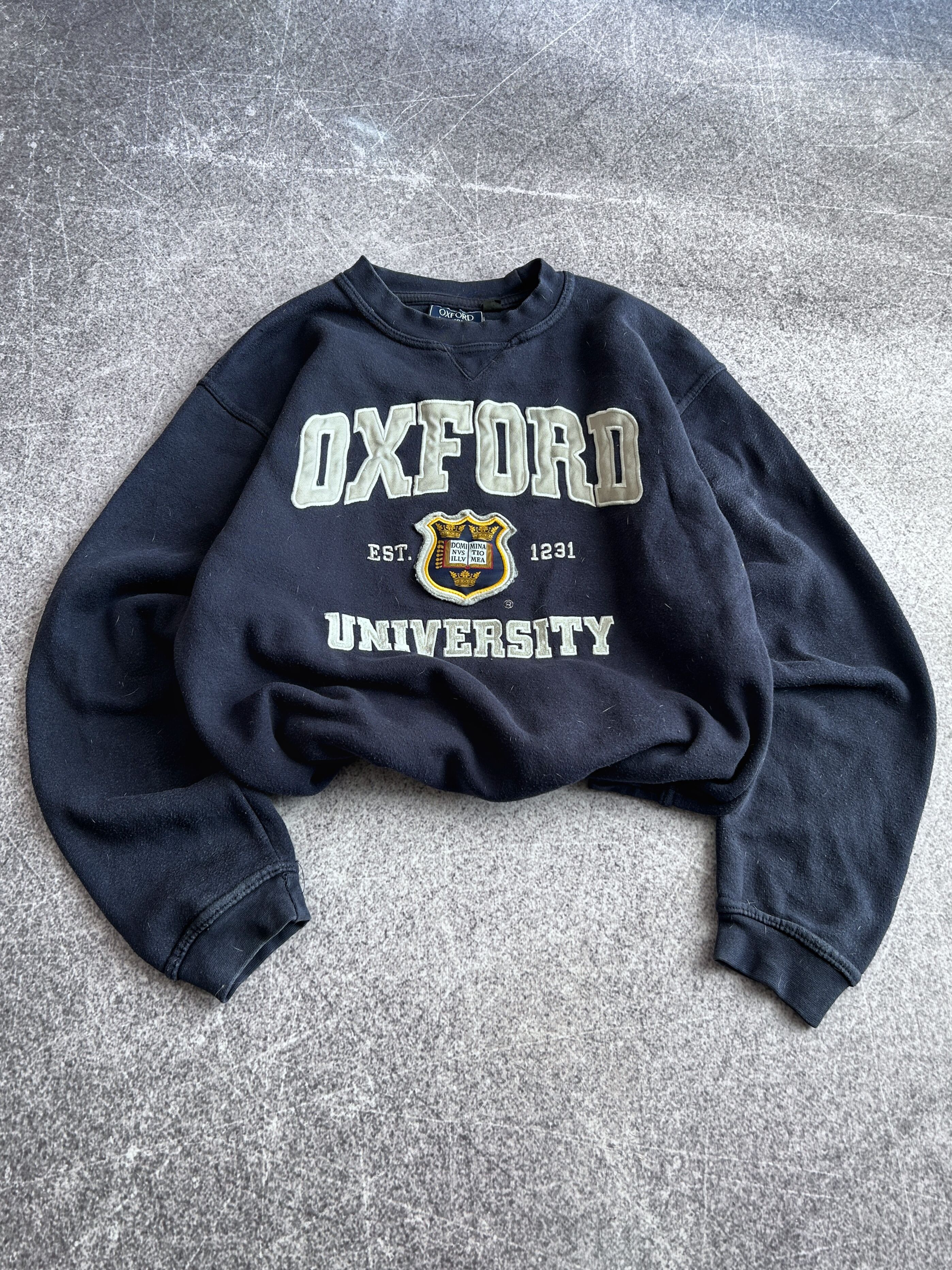 Vintage Vintage Oxford University Sweatshirt Cropped Y2K Style Fit Size US M / EU 48-50 / 2 - 1 Thumbnail