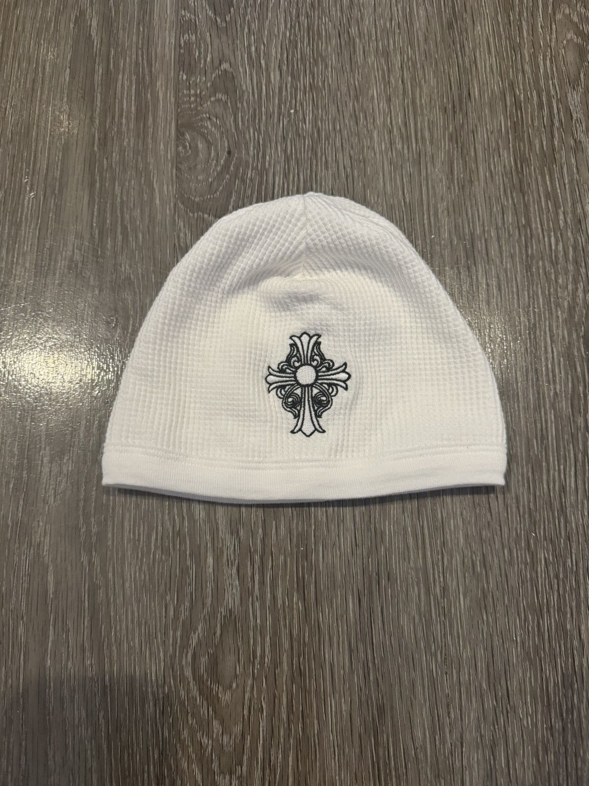 Pre-owned Chrome Hearts Vintage Waffle Thermal Beanie Hat White