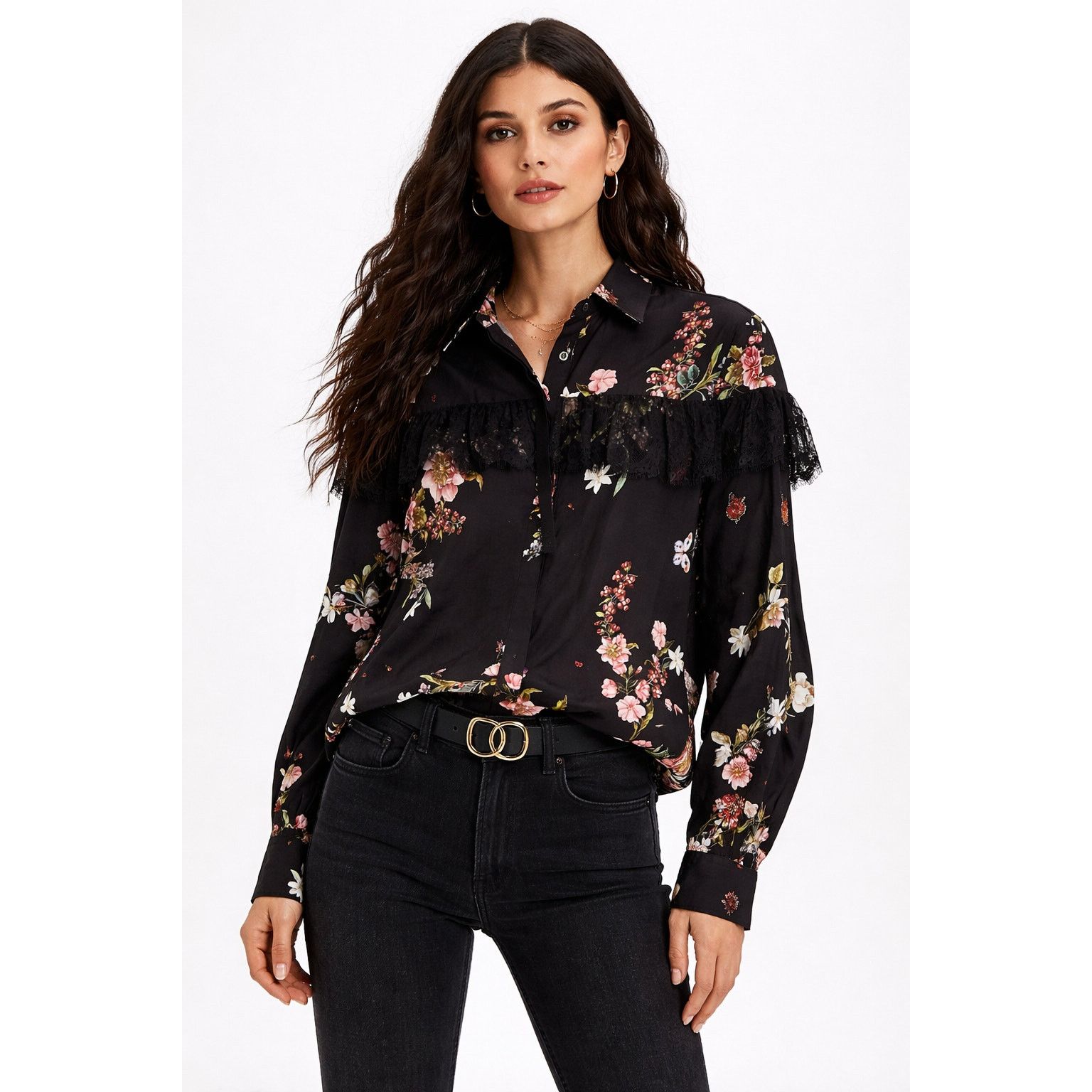 Giambattista Valli Giambattista Valli Paris black floral button down shirt Size XXL / US 16-18 / IT 52-54 - 1 Thumbnail