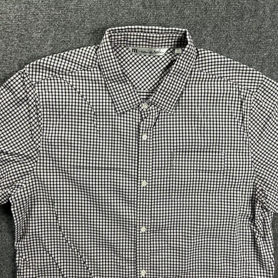 TravisMathew Travis Mathew Shirt Mens XXL Check Button Up Stretch Size US XXL / EU 58 / 5 - 2 Thumbnail