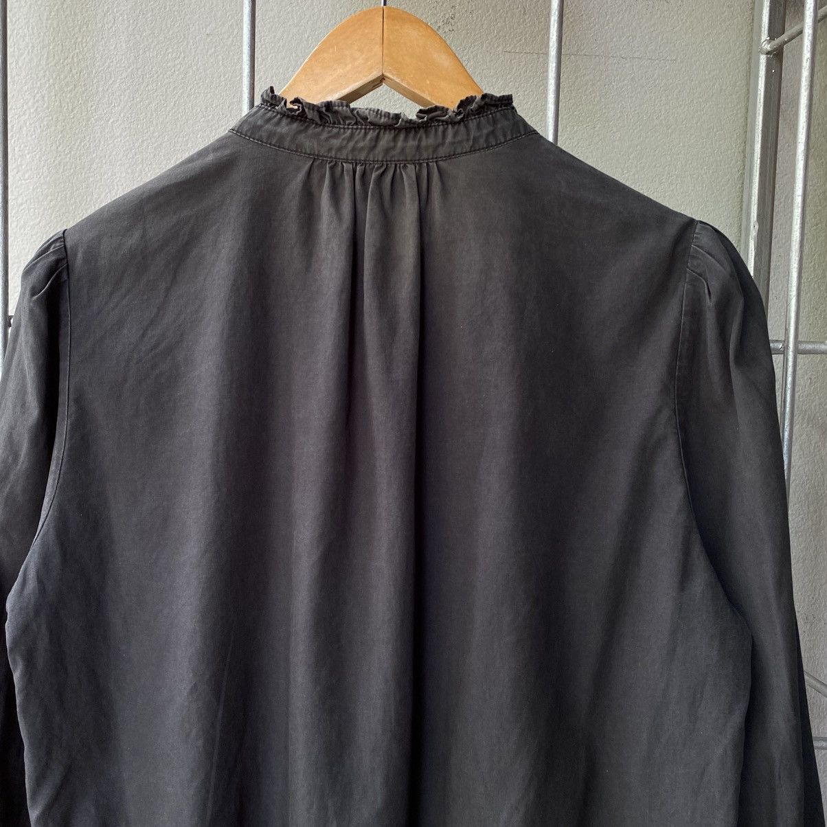 Japanese Brand LA MARINE FRANÇAISE Black Ruffle Collar Puff Shoulder Shirt Size M / US 6-8 / IT 42-44 - 12 Thumbnail
