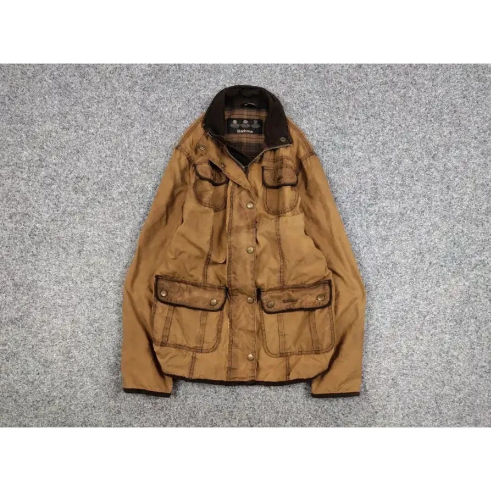 Barbour VINTAGE Barbour Women's Jacket Wax Brown Utility E145 Retail Ladies Regular Size L Leather? (Note: Original title contains 'Cotton' canvas etc.) Size L / US 10 / IT 46 - 2 Thumbnail