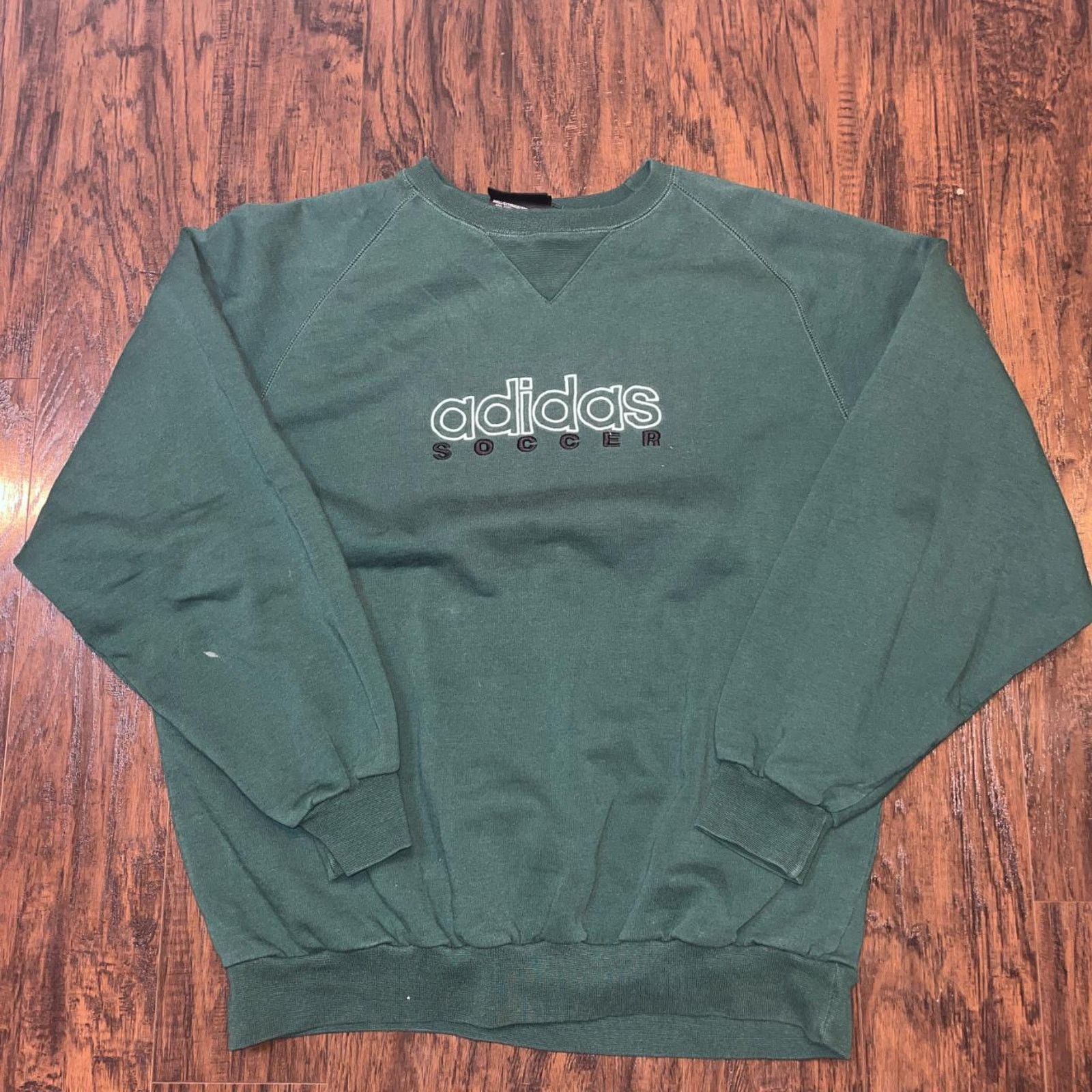 Adidas Vintage Embroidered Green Adidas Soccer Crewneck Size XL / US 12-14 / IT 48-50 - 1 Thumbnail