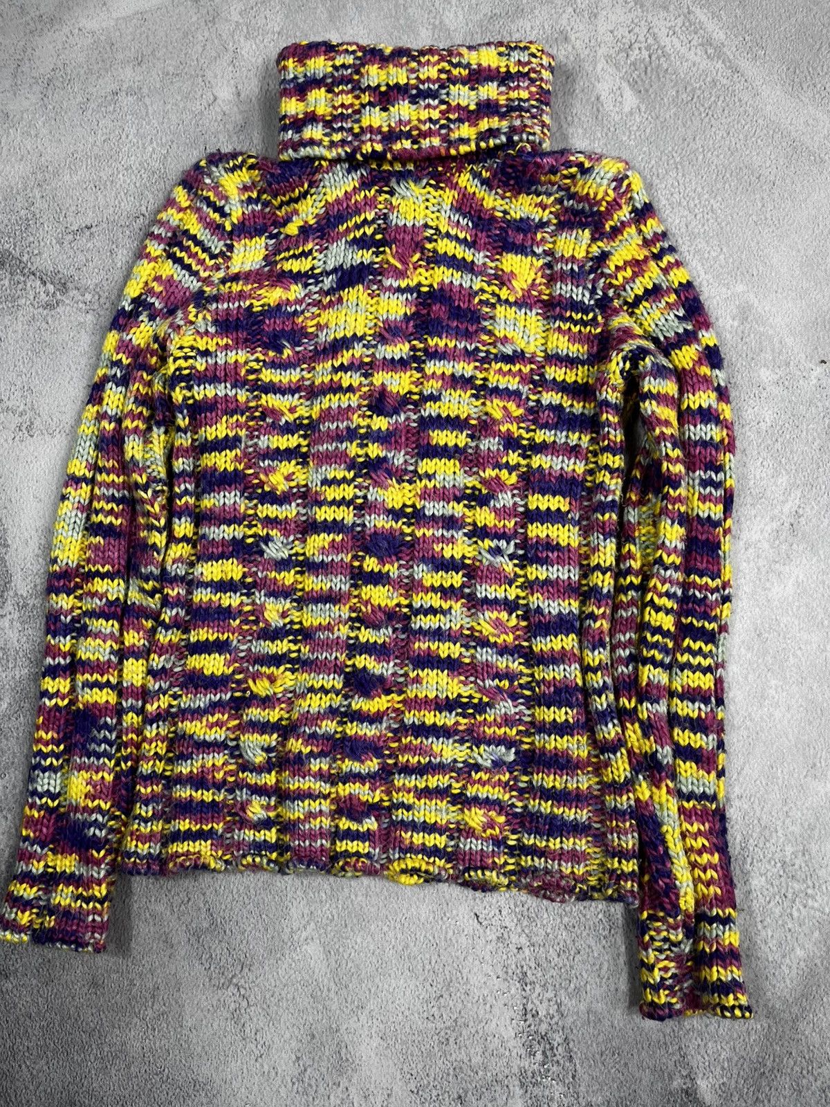 Vintage Vintage Y2K striped streetwear long turtleneck sweater M Size M / US 6-8 / IT 42-44 - 3 Thumbnail
