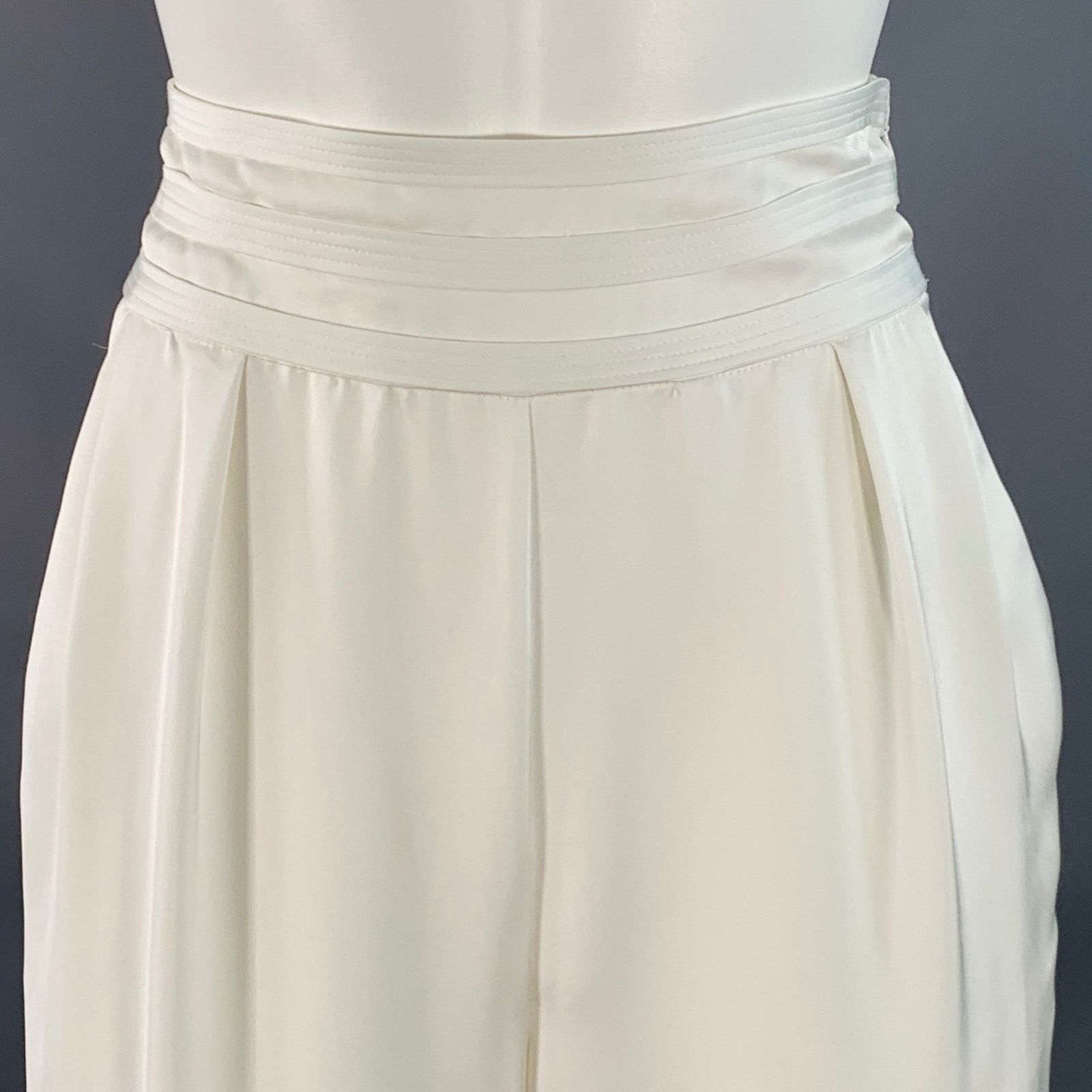 Ramy Brook RAMY BROOK Size 2 White Wide Leg Side Zipper Dress Pants Size 26" / US 2 / IT 38 - 2 Thumbnail