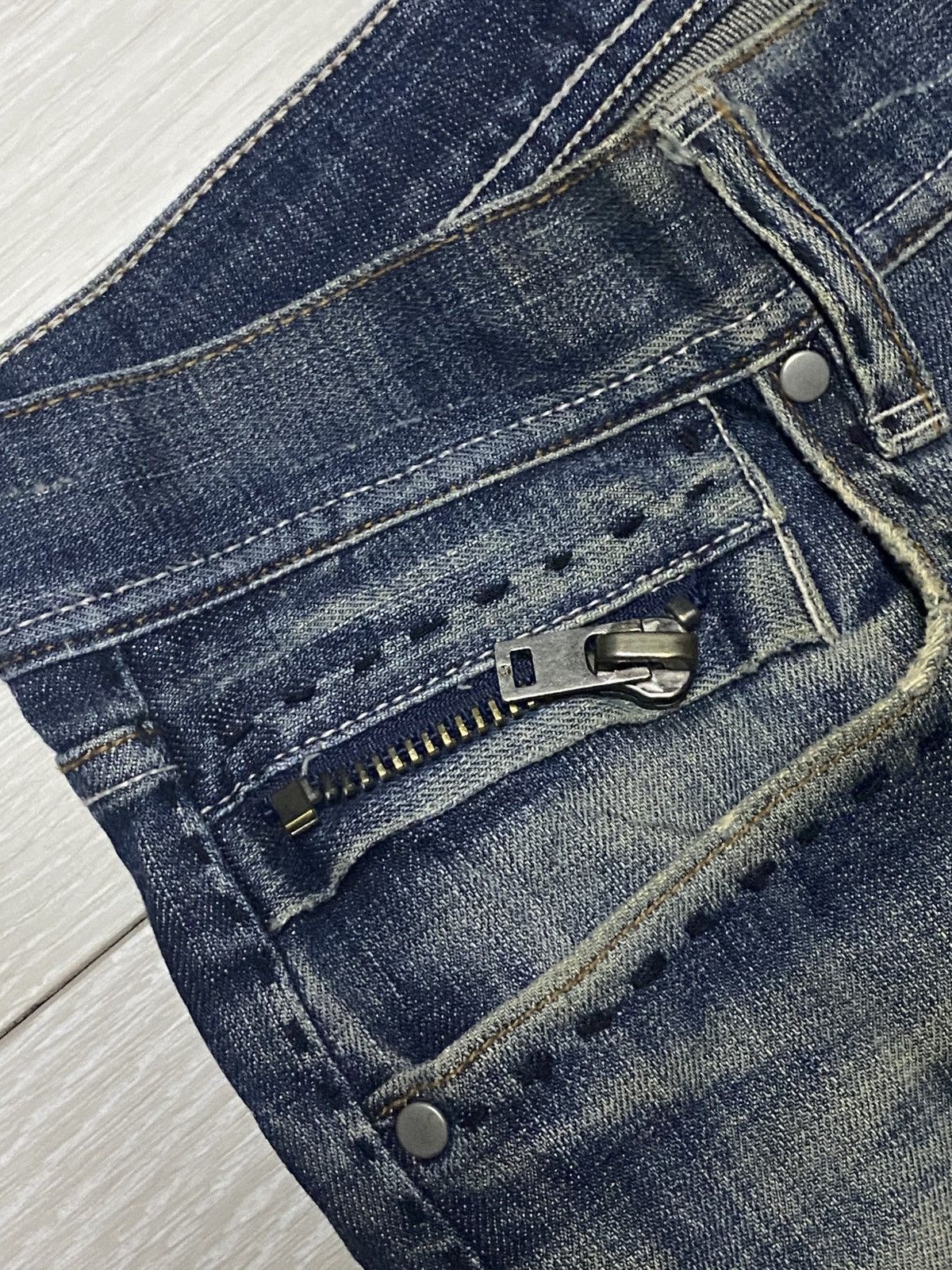 Japanese Brand Vintage Japanese Brand Male.co Mud wash Distressed Jeans Size US 32 / EU 48 - 12 Thumbnail