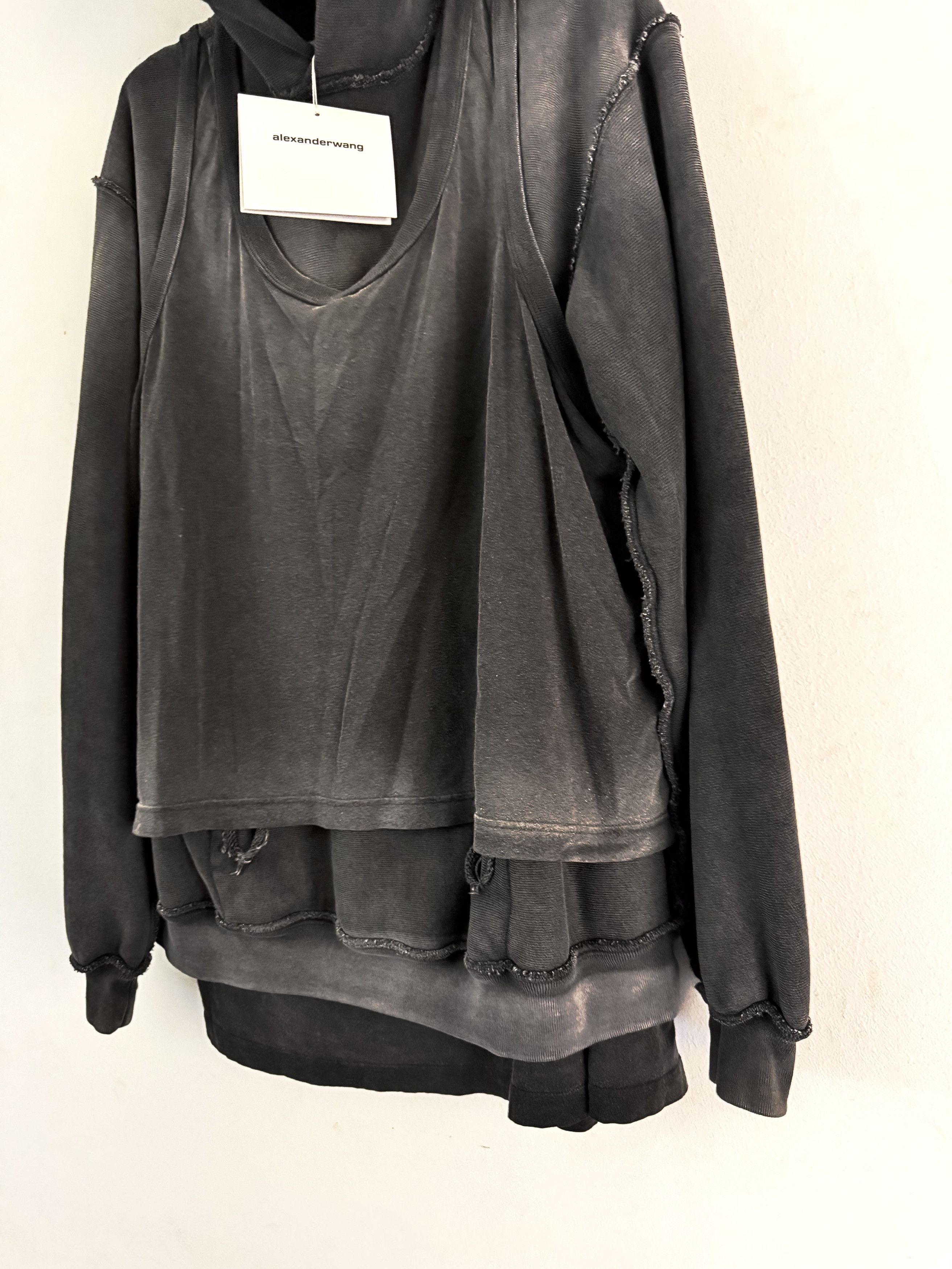 Alexander Wang Oversize Triple Layer Sweatshirt Hooded Distressed Size US S / EU 44-46 / 1 - 5 Thumbnail