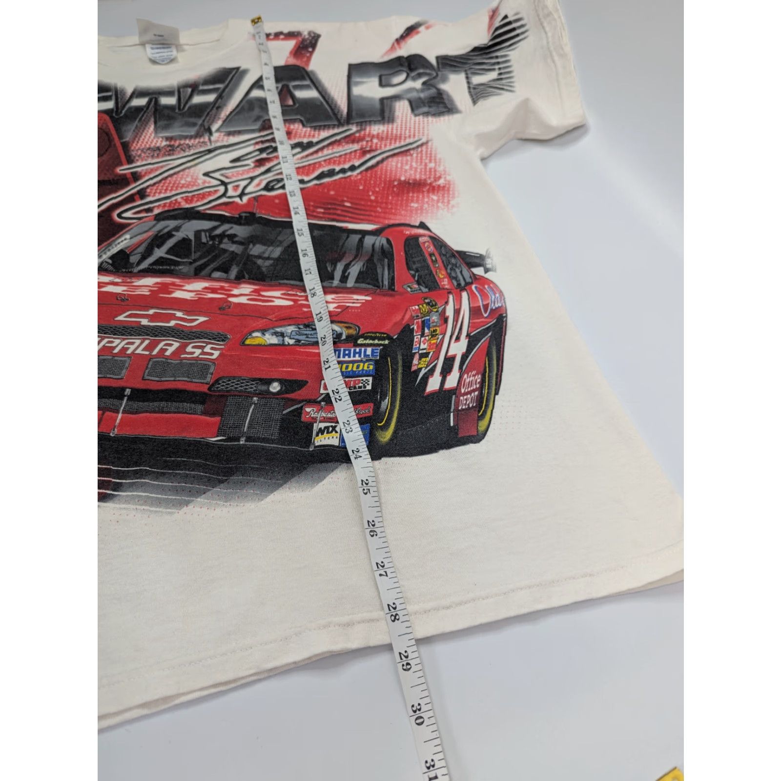 Chase Authentics Tony Stewart #14 Nascar Stewart Haas Racing T-Shirt XL AOP Double Sided Mens White 90s Vintage Best Sellers Size US XL / EU 56 / 4 - 6 Thumbnail