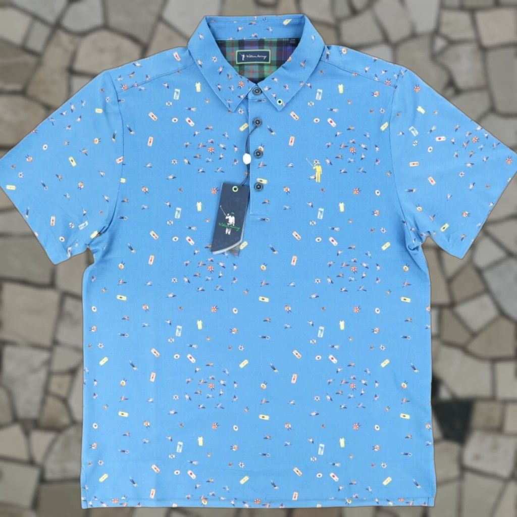 Vintage William Murray The Deep End Golf Stretch Polo Shirt Blue Men's L Shirt Size US L / EU 52-54 / 3 - 1 Thumbnail