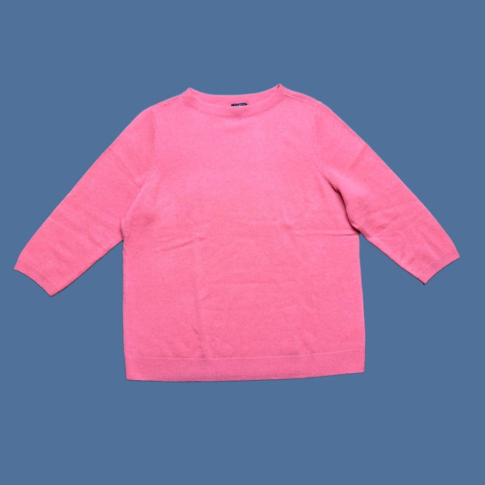 Talbots TALBOTS Pink Pure Cashmere 3/4 Sleeve Crew Neck Pullover Sweater - 1X - Womens - Pink - Cashmere - Pullover Size XL / US 12-14 / IT 48-50 - 1 Thumbnail