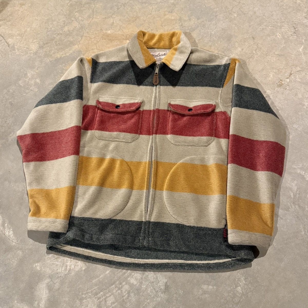 Woolrich Woolen Mills Vtg 1990s Woolrich Hudson Bay Blanket Fleece Zip Overshirt Size US M / EU 48-50 / 2 - 2 Thumbnail
