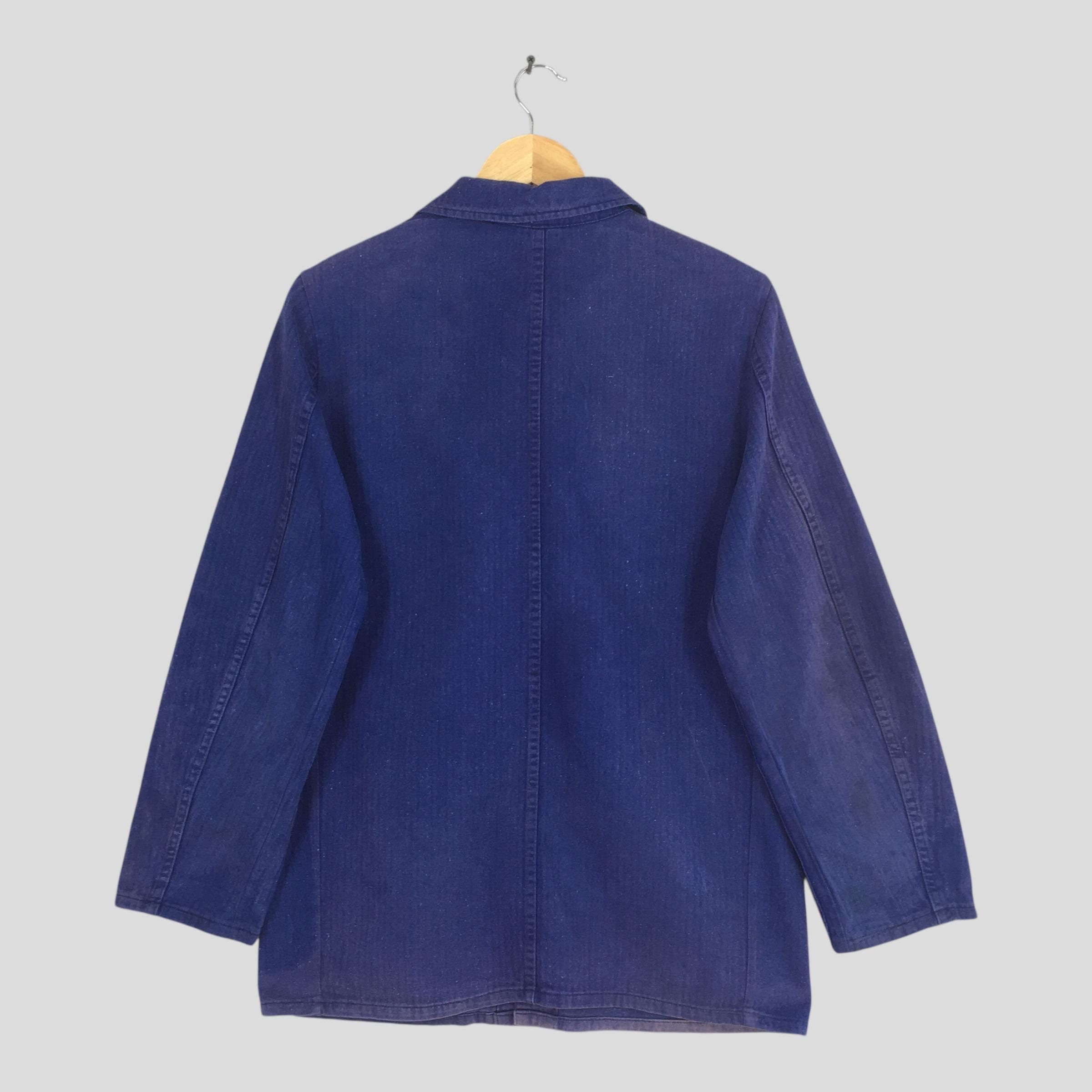 Le Laboureur Vintage 1980's Herringbone HBT French Work Jacket Medium Size US M / EU 48-50 / 2 - 7 Thumbnail