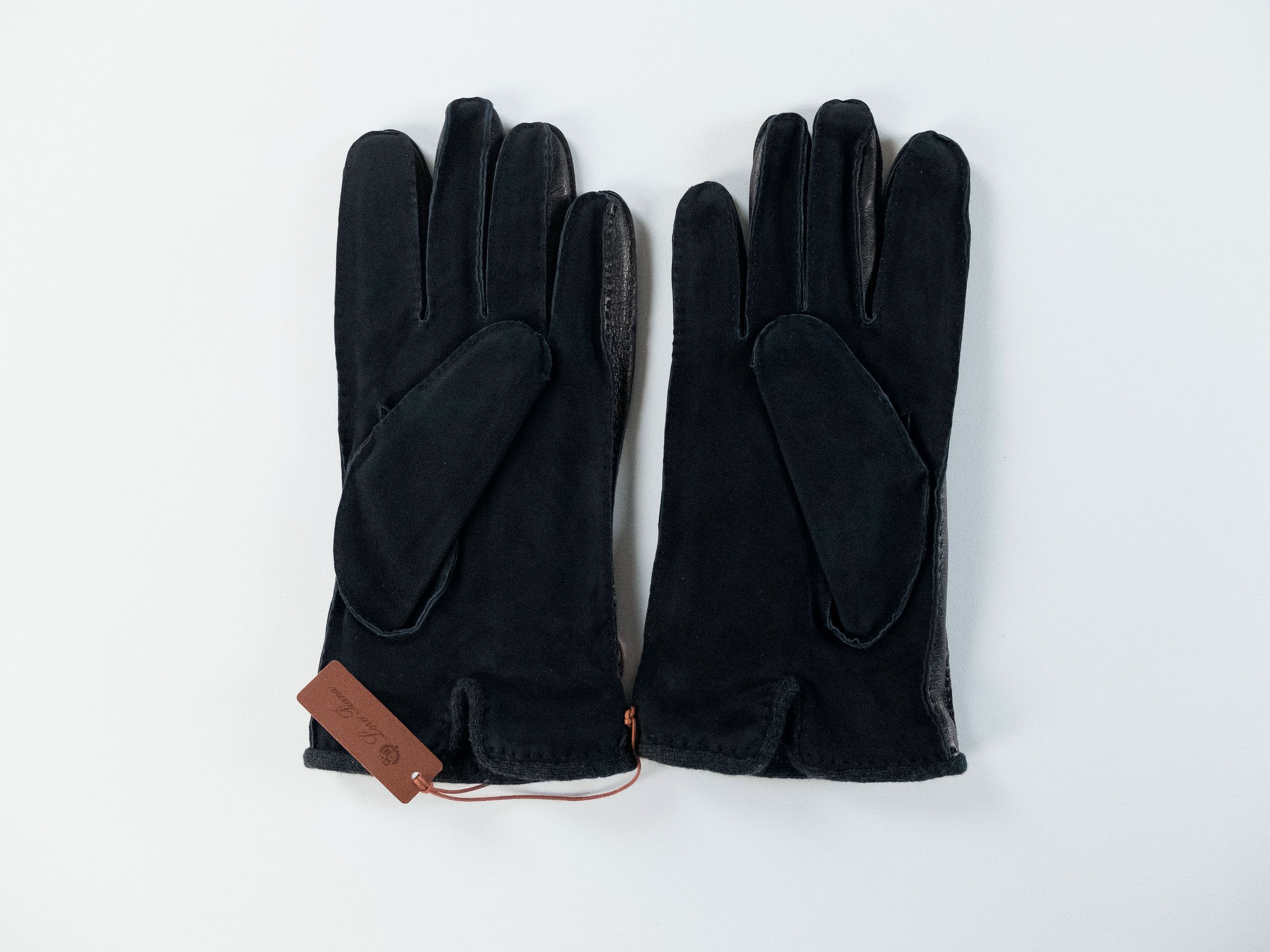 Loro Piana LORO PIANA navy blue suede leather & baby cashmere gloves Size ONE SIZE - 6 Thumbnail