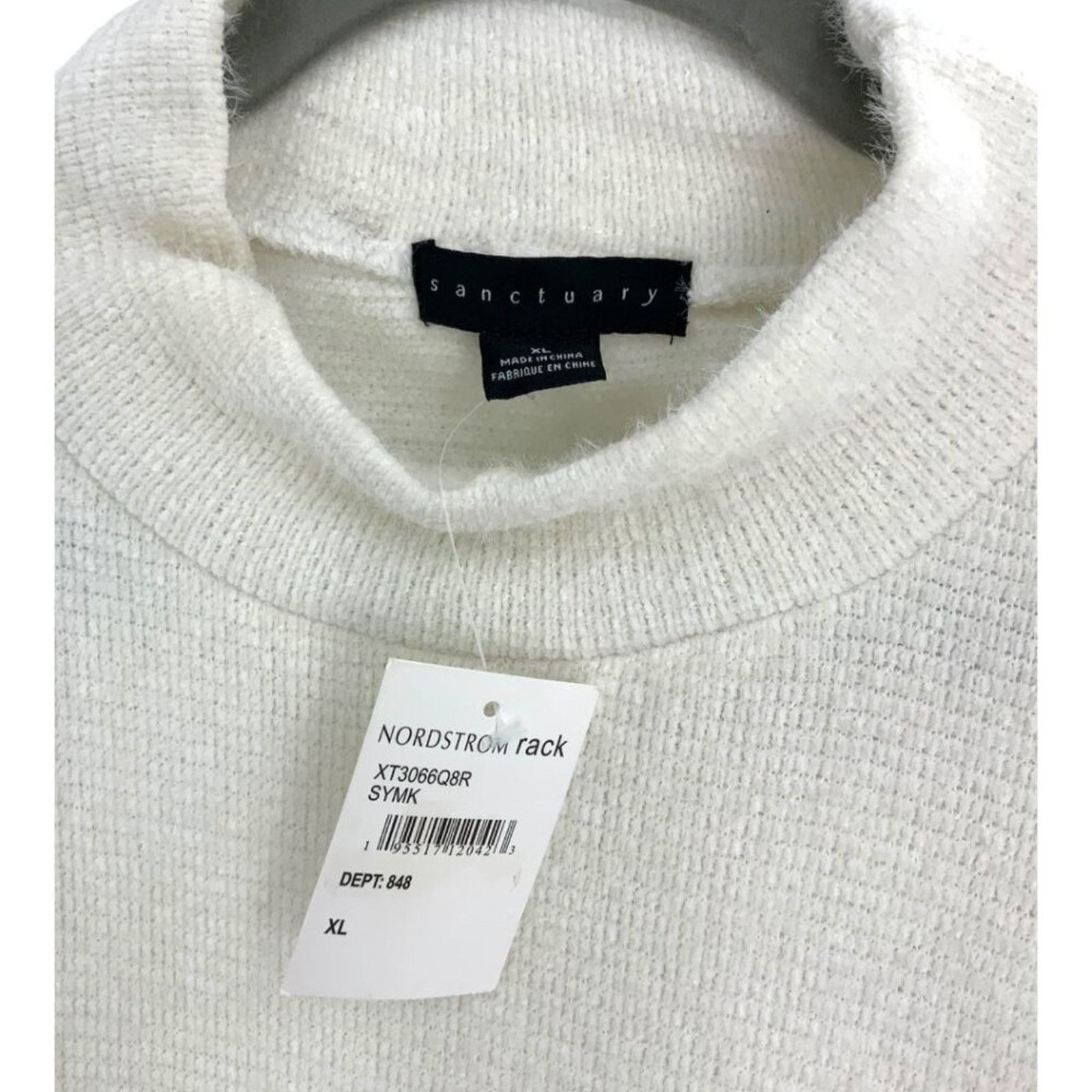 Sanctuary Sanctuary Keep Warm Mock Neck Sweater Cream XL NWT $59 MSRP Size XL / US 12-14 / IT 48-50 - 4 Thumbnail