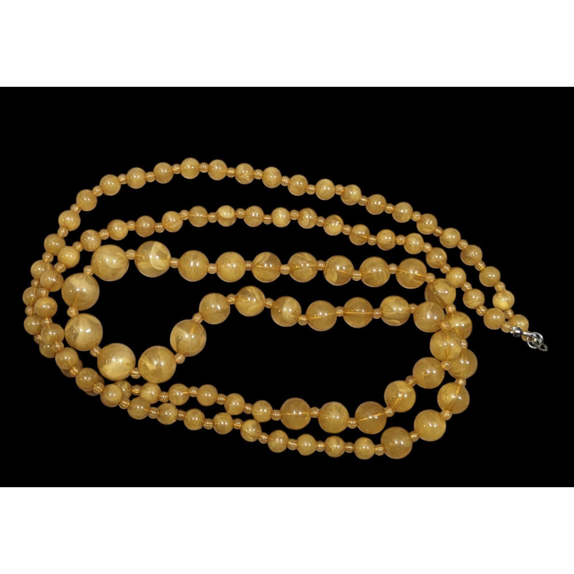 Other Vintage Honey Tone Beaded Opera Length Necklace Size ONE SIZE - 1 Thumbnail