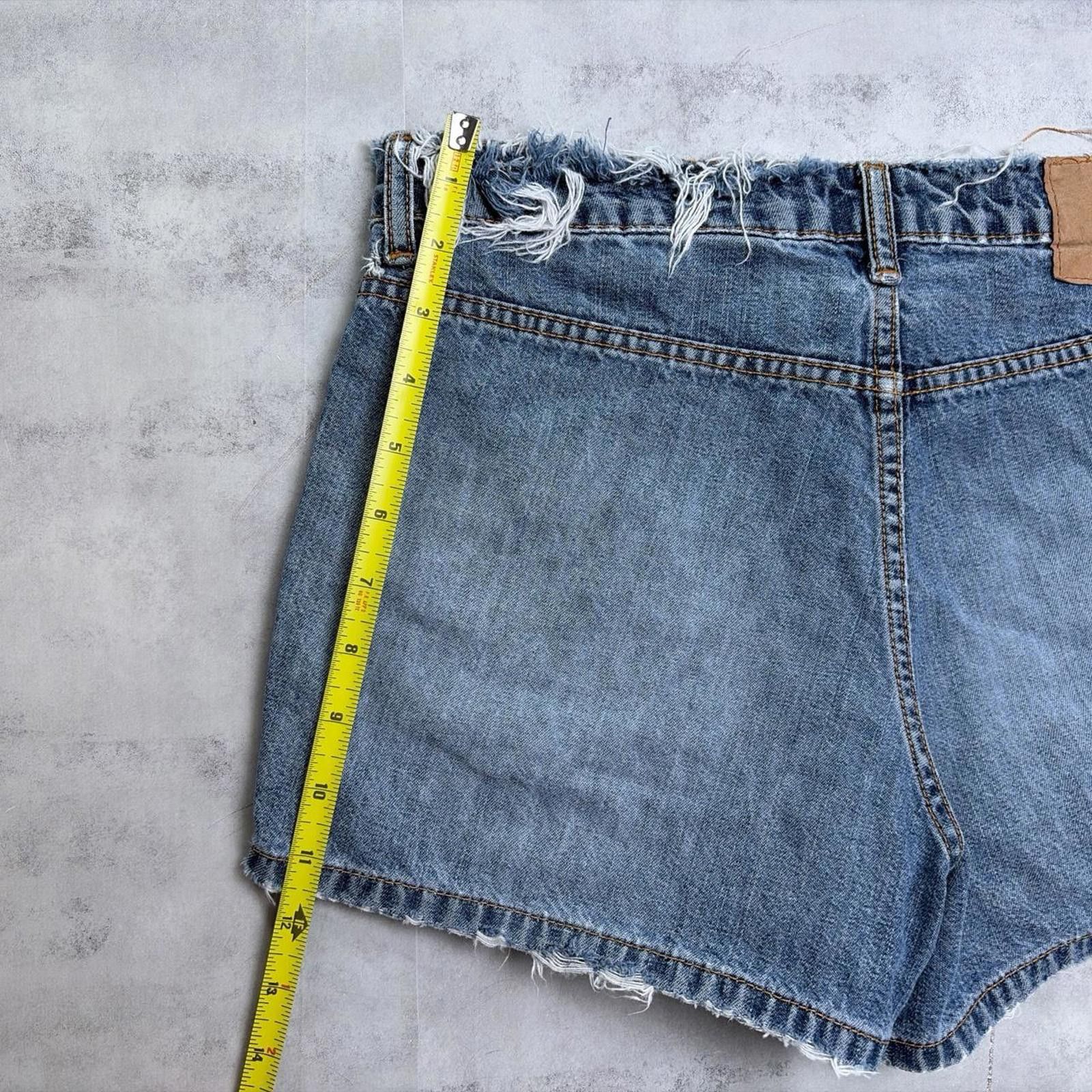 Other Y2K Blue Paris Blues Grunge Distressed Mini Denim Shorts Size 30" / US 8 / IT 44 - 8 Thumbnail