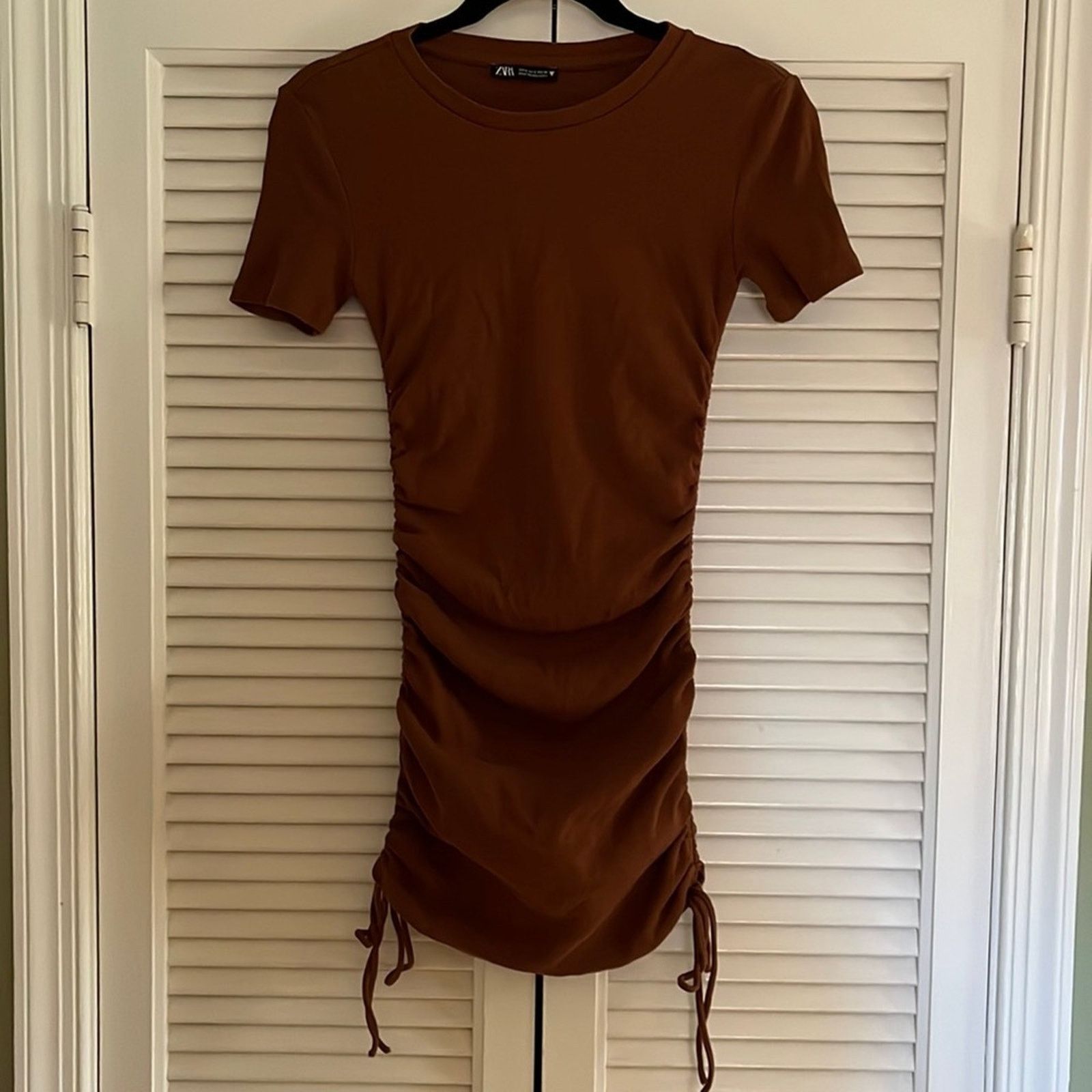 zara brown mini dress Zara brown tulle mini dress