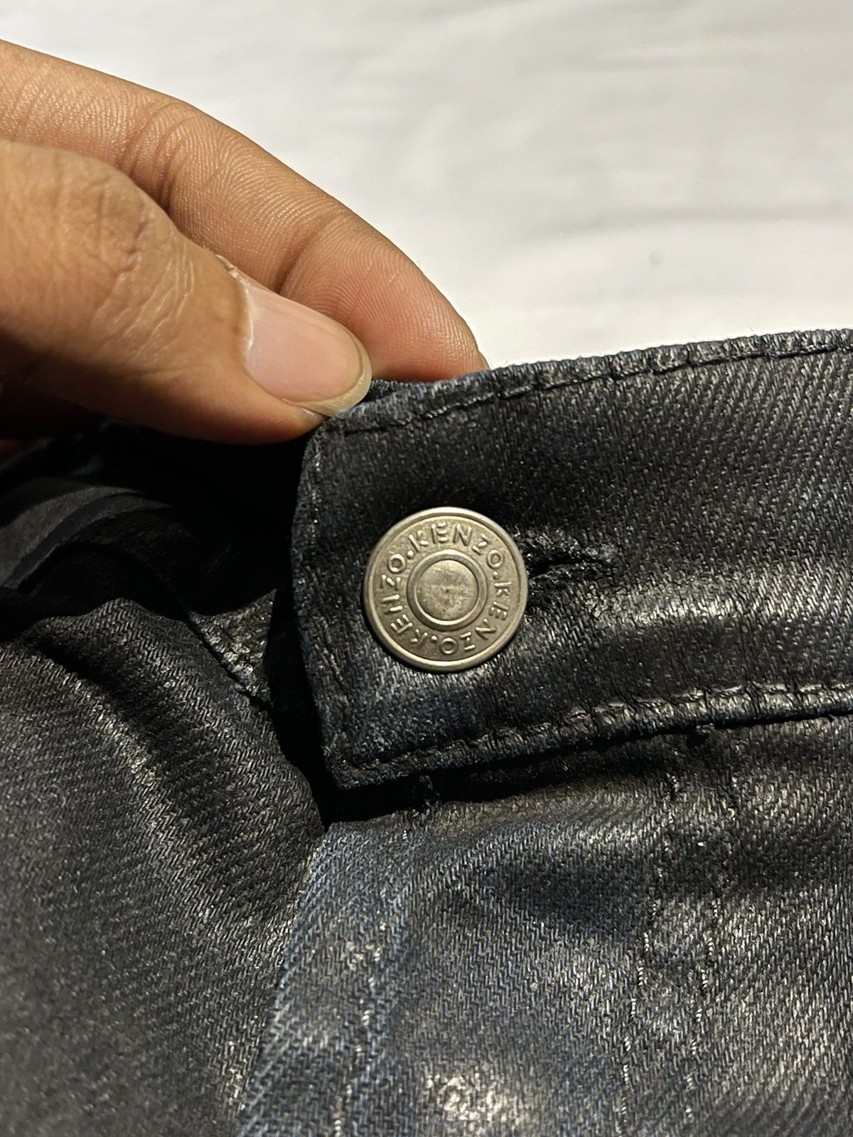 Designer × Kenzo × Vintage Vintage KENZO JEANS Denim Distressed Super Black Size US 32 / EU 48 - 9 Thumbnail