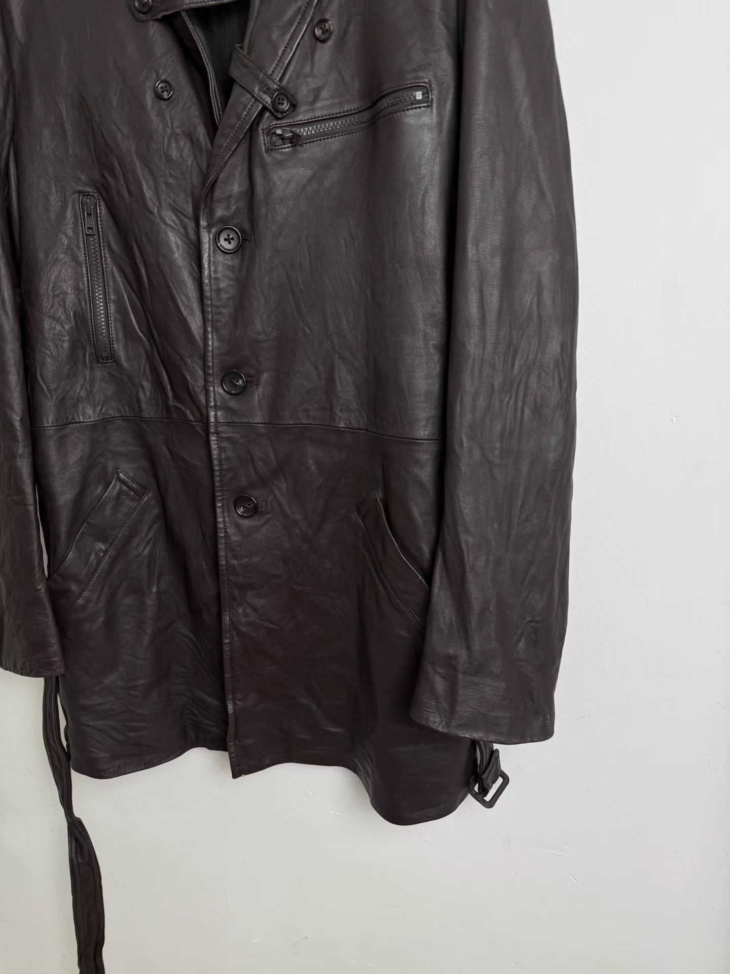 Yohji Yamamoto Yohji Yamamoto Brown Sheepskin Trench K20 Size US XL / EU 56 / 4 - 2 Thumbnail