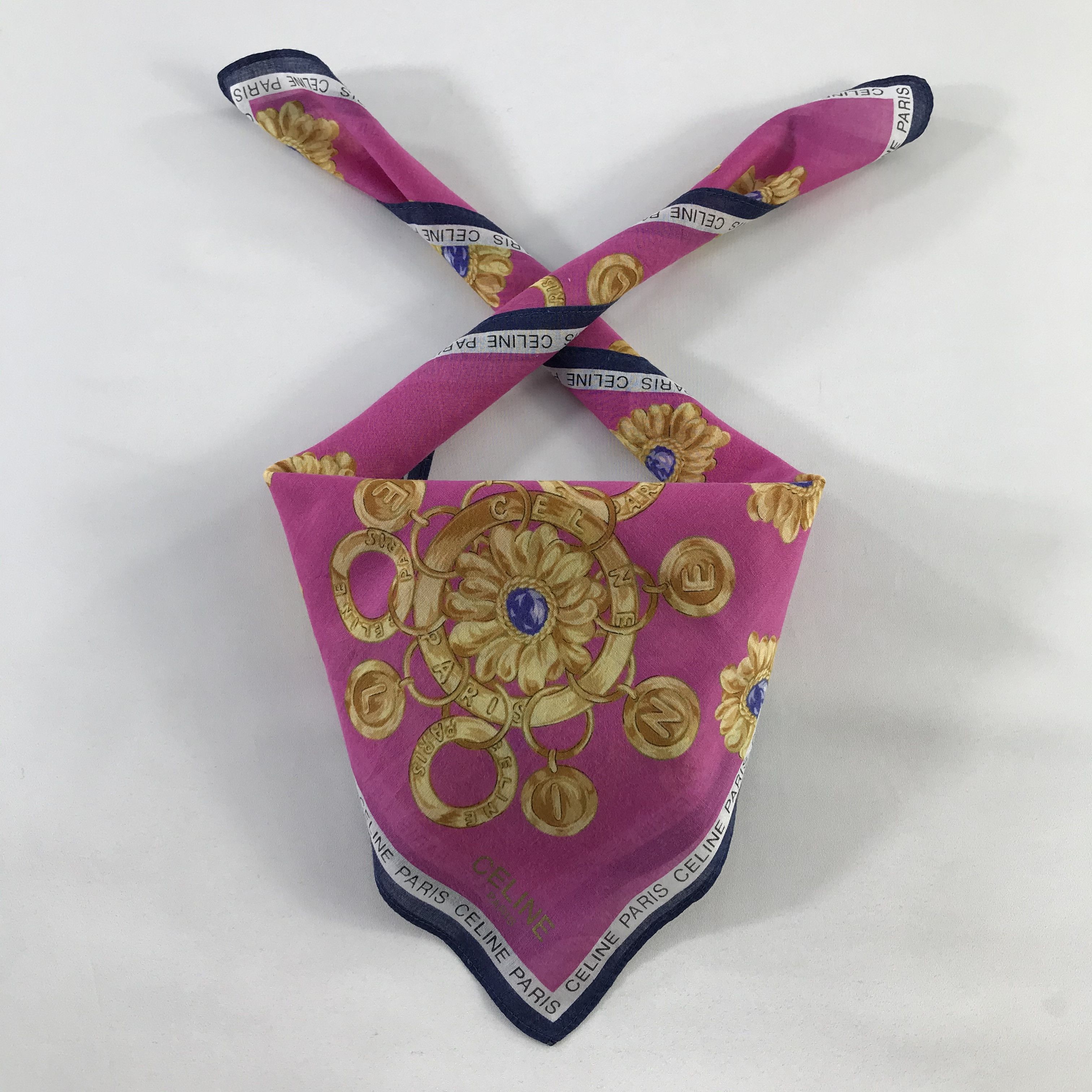 Celine × Vintage Celine Bandana / Handkerchief / Neckerchief - S577 Size ONE SIZE - 3 Thumbnail
