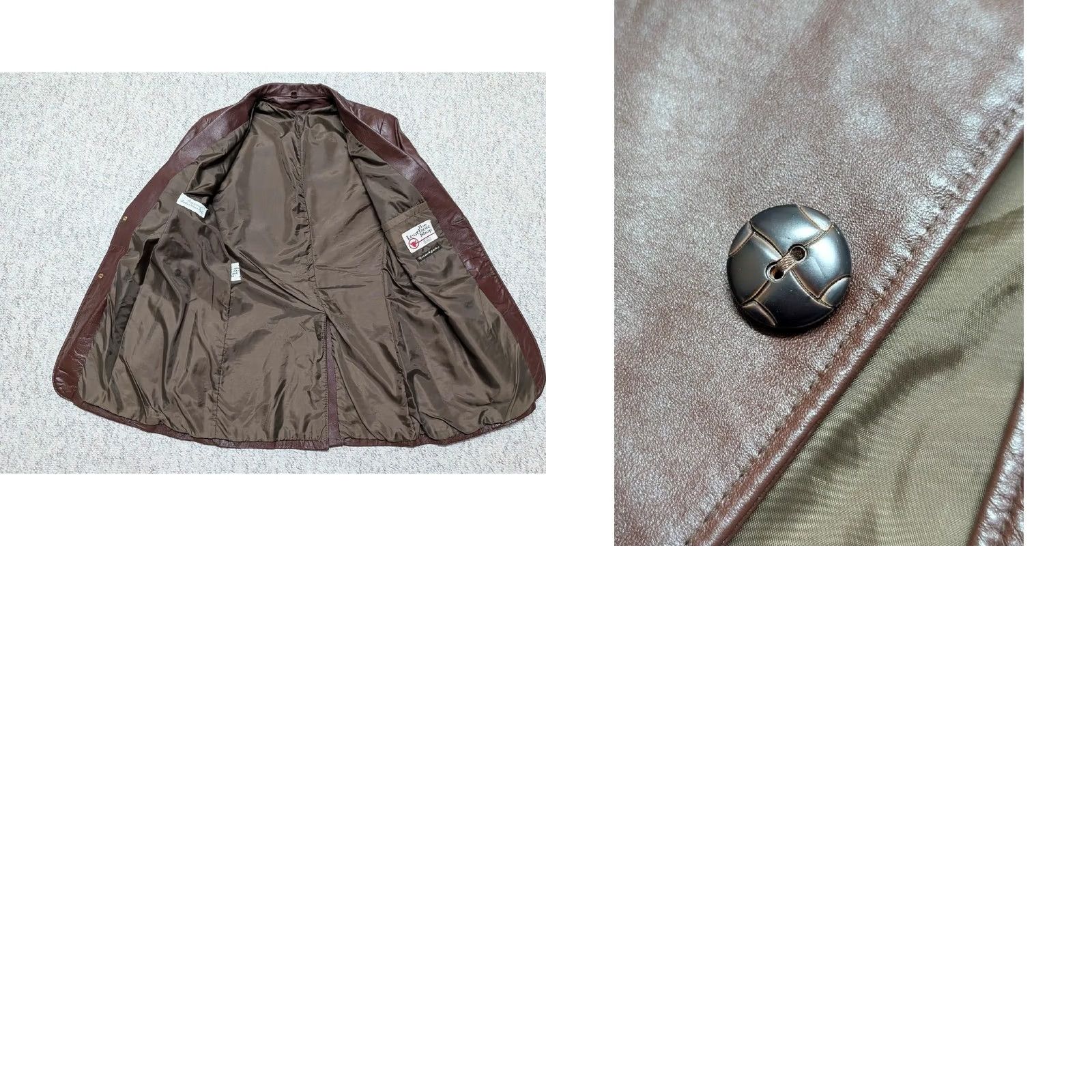 Sears VINTAGE Argentina leather blazer blazer Mens 40L brown leather two-button 3" lapel noth notch pecan brown SEARS vintage leather blazer Size 40R - 8 Thumbnail