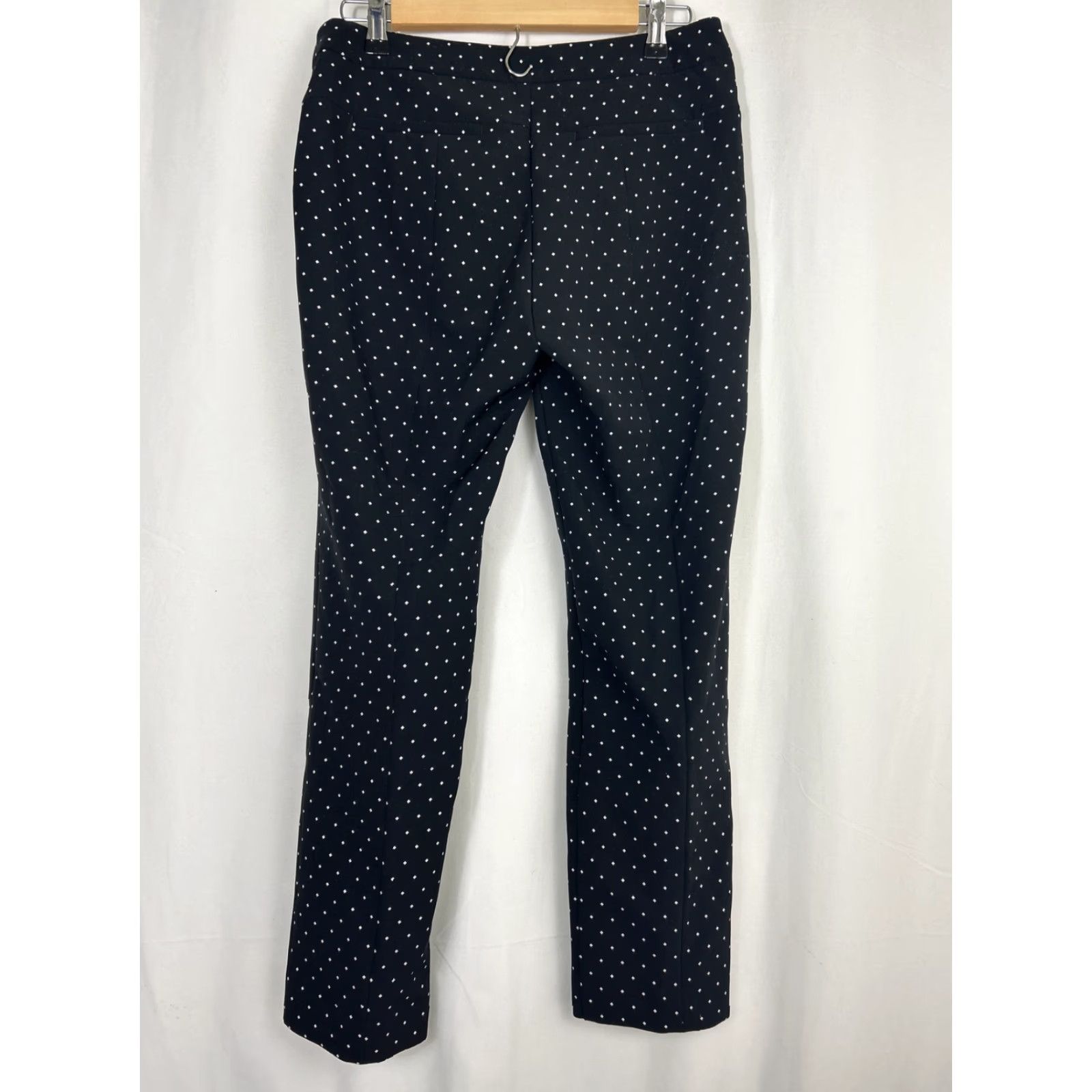 Adrianna Papell Adrianna Papell Slim Straight Pants Women Black Polka Dot Dress Pants Size 6 Size 28" / US 6 / IT 42 - 7 Thumbnail