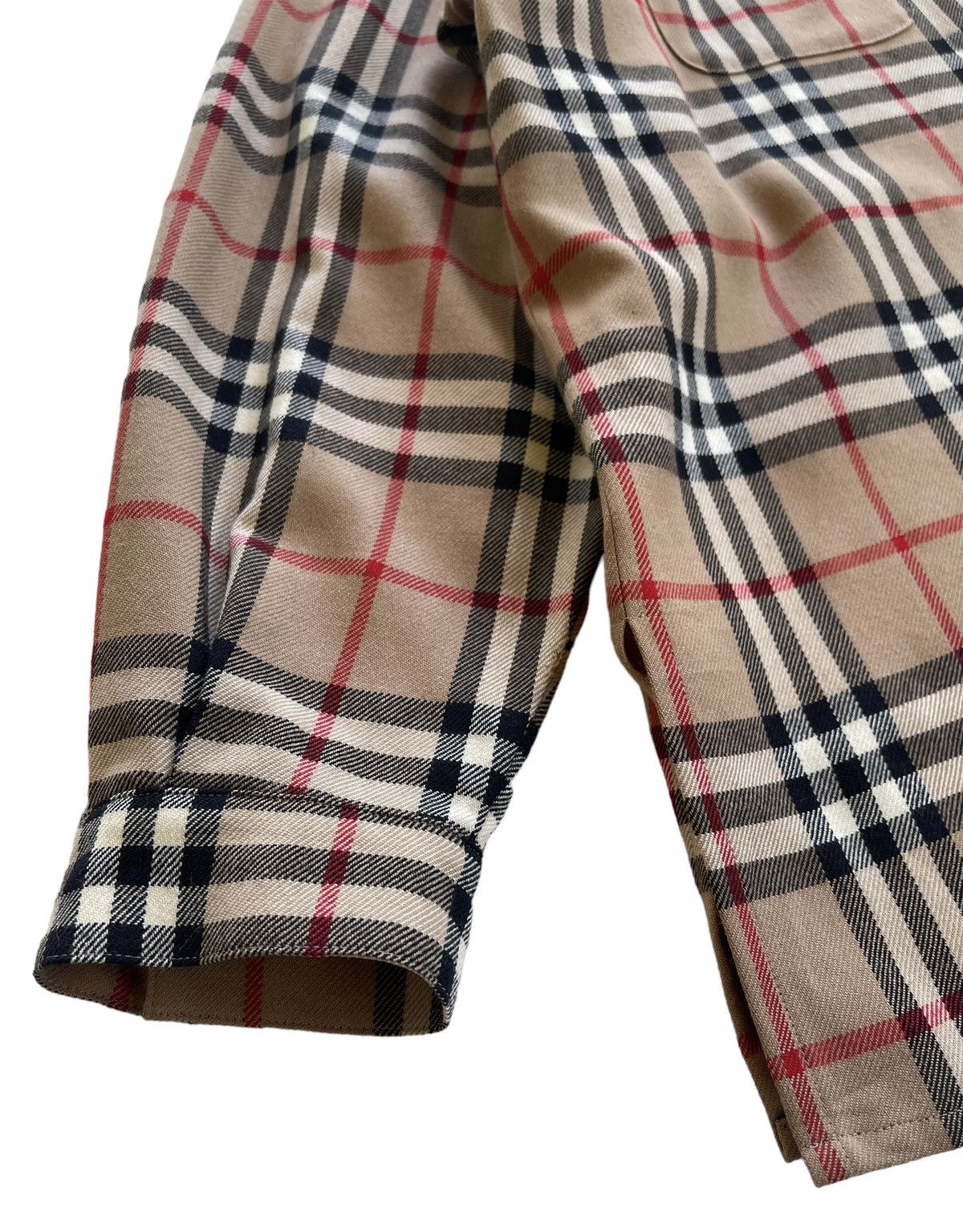 Burberry Oversized Burberrys Nova Checked Wool Vintage Shirt Size L / US 10 / IT 46 - 11 Thumbnail