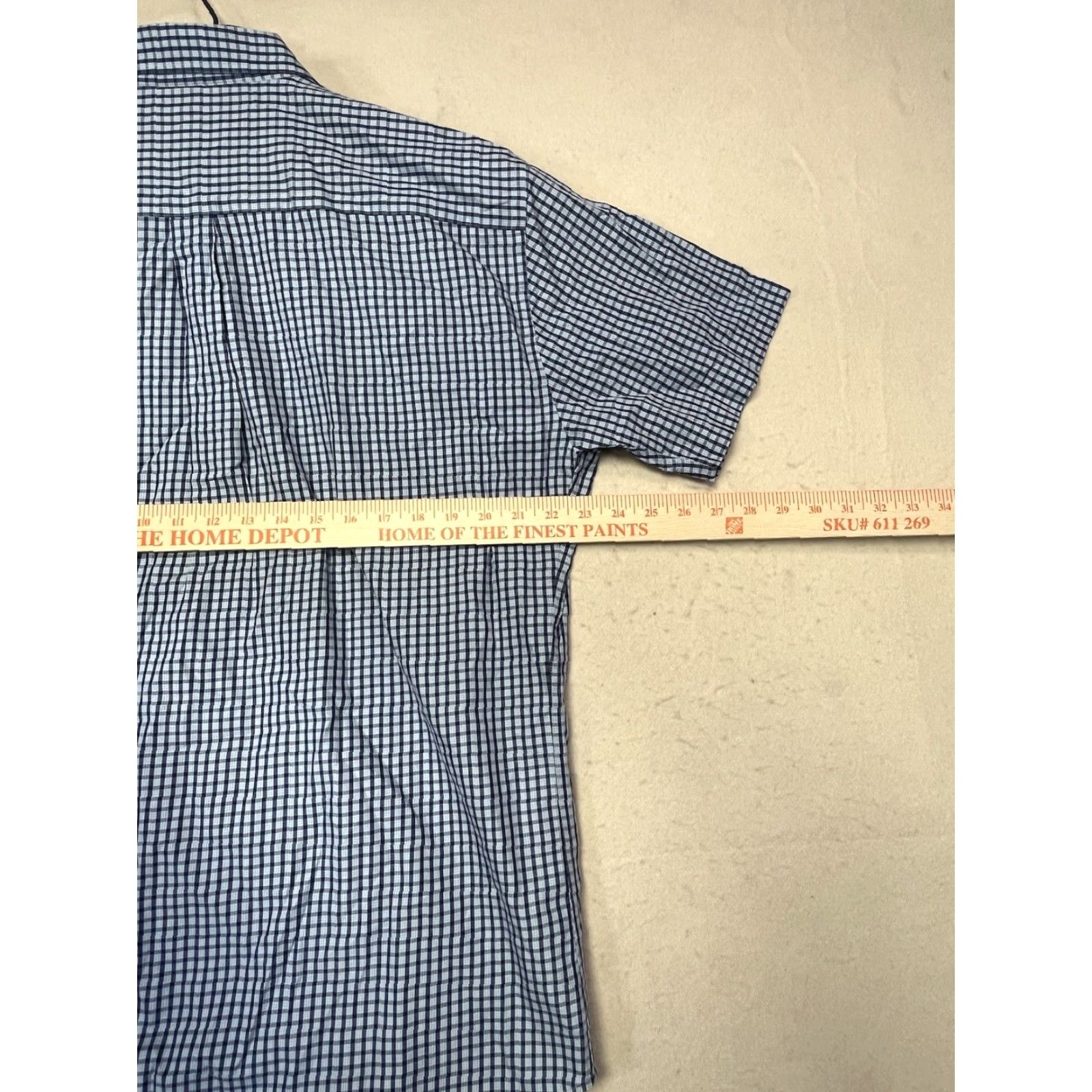 Peter Millar Peter Millar Men's Short Sleeve Button Up Shirt Large Blue Check Pattern Size US L / EU 52-54 / 3 - 3 Thumbnail