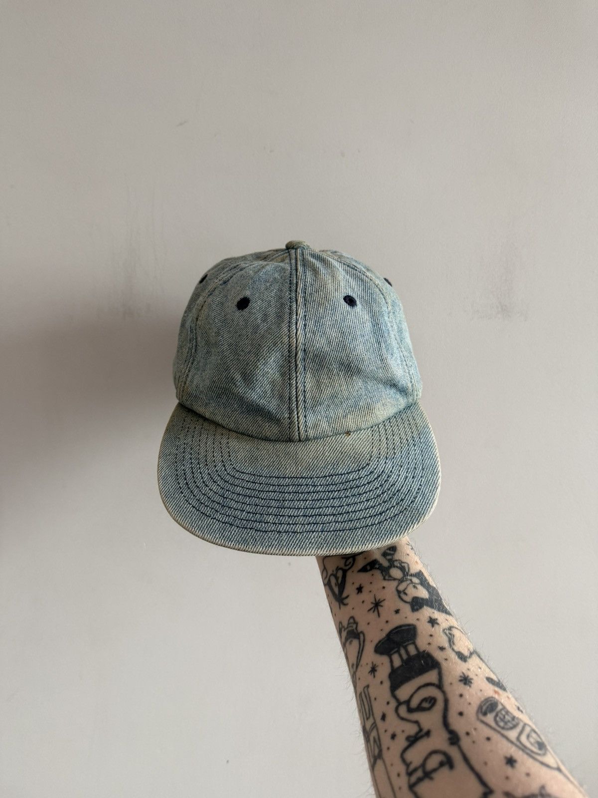 Vintage Vintage Washed Denim Cap Size ONE SIZE - 1 Thumbnail