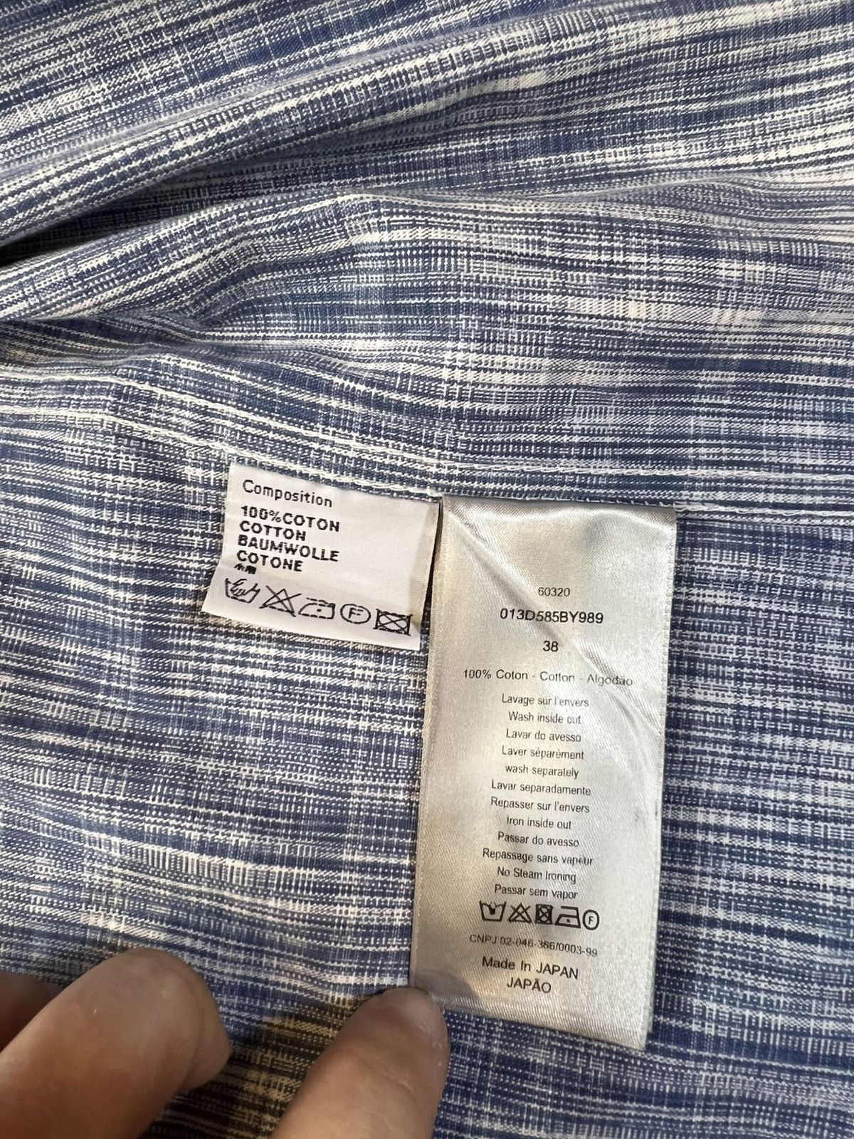 Dior Dior oblique monogram denim Mens Button Up Shirt Overshirt Size US M / EU 48-50 / 2 - 13 Thumbnail
