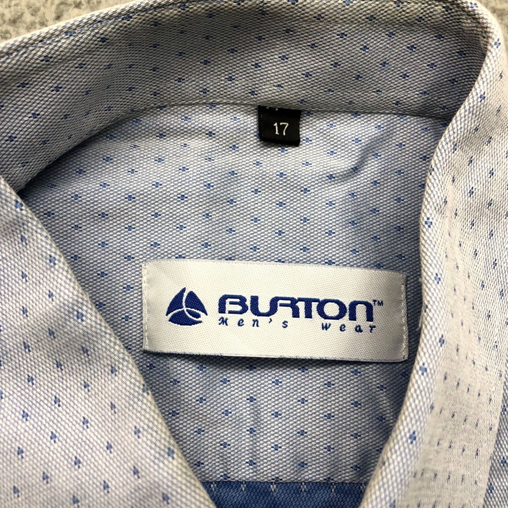 Burton VINTAGE Burton Dress Shirt Mens XL Long Sleeve Pocket Birds Eye Button Up Blue Size 46R - 3 Thumbnail