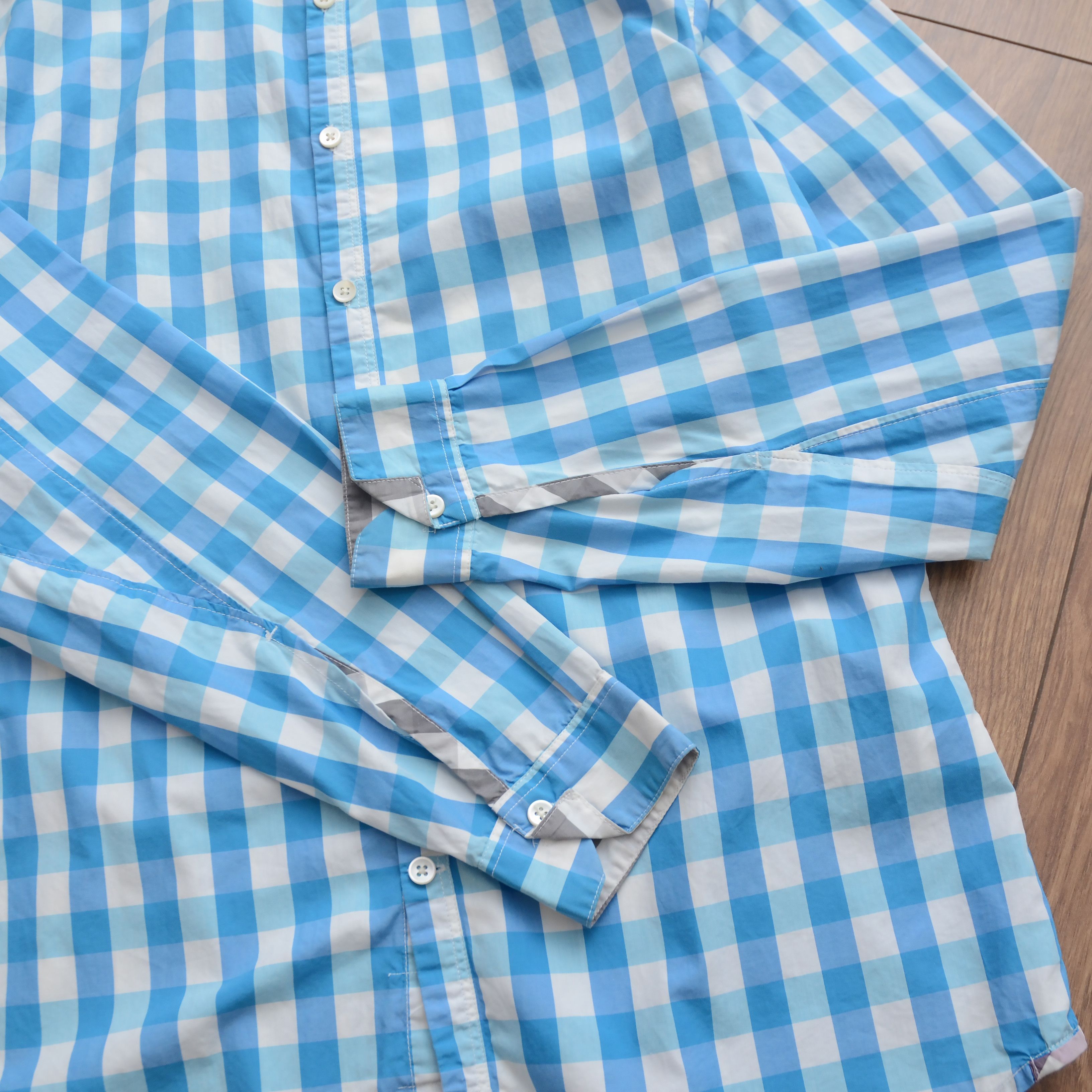 Paul Smith Paul Smith Jeans Men's Cornflower Blue Check Shirt Size M Size US M / EU 48-50 / 2 - 8 Thumbnail