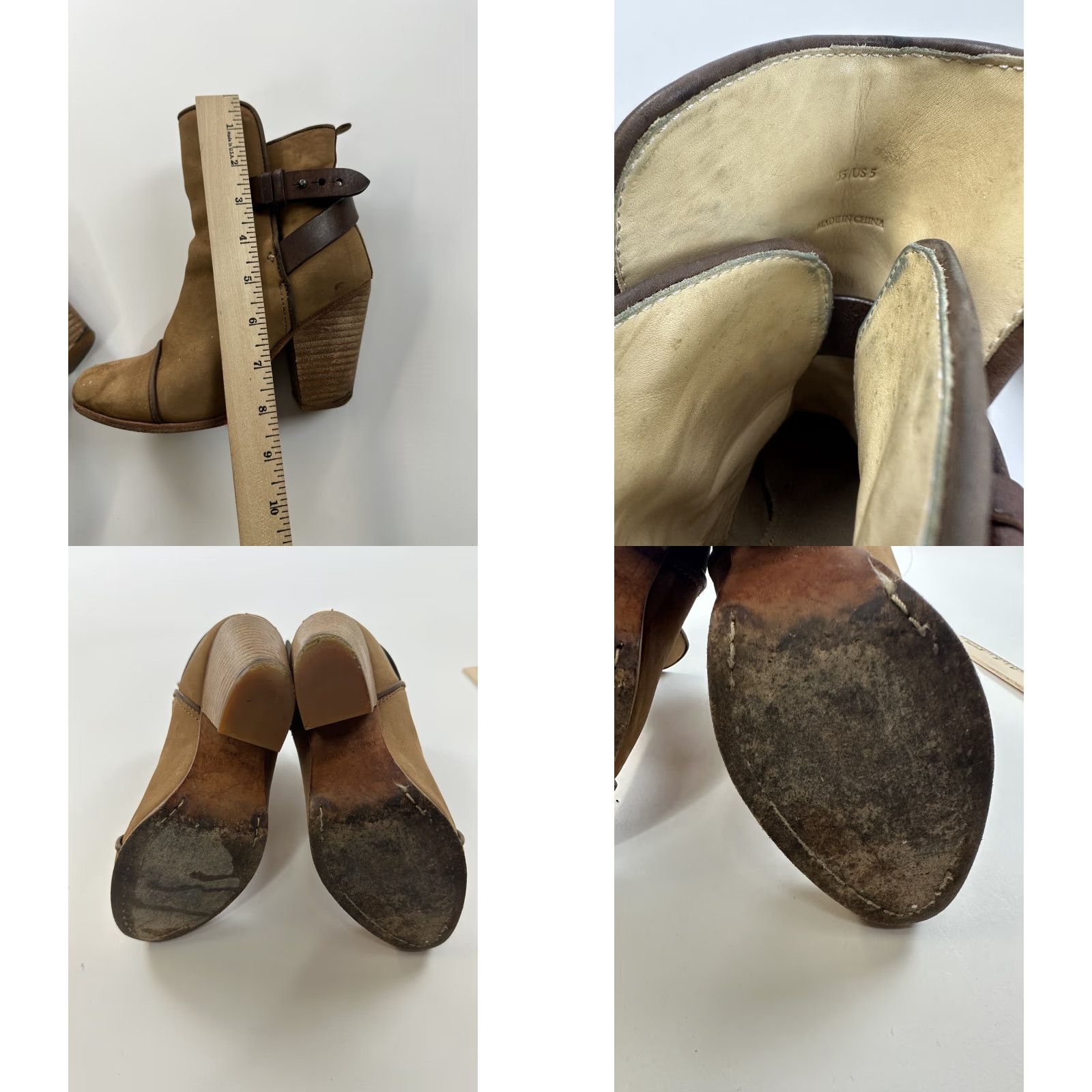 Rag & Bone Rag & Bone Kinsey Boots Women’s 5 Brown Suede Ankle Strap Block Heel High Casual Modern Shopping Going Out Shoes Womens Size US 5 / IT 35 - 8 Thumbnail