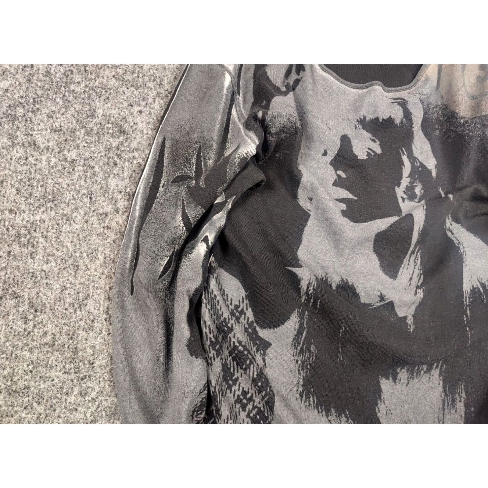 Miss Sixty VINTAGE Miss Sixty Gray Print Long sleeve Top Y2K Shirt Women S Gray 90s Designer Retro - Size S / US 4 / IT 40 - 6 Thumbnail