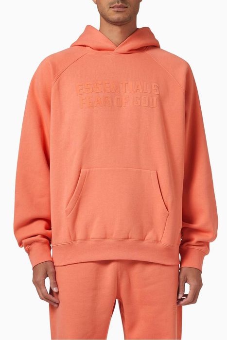 Fear of god orange hot sale hoodie