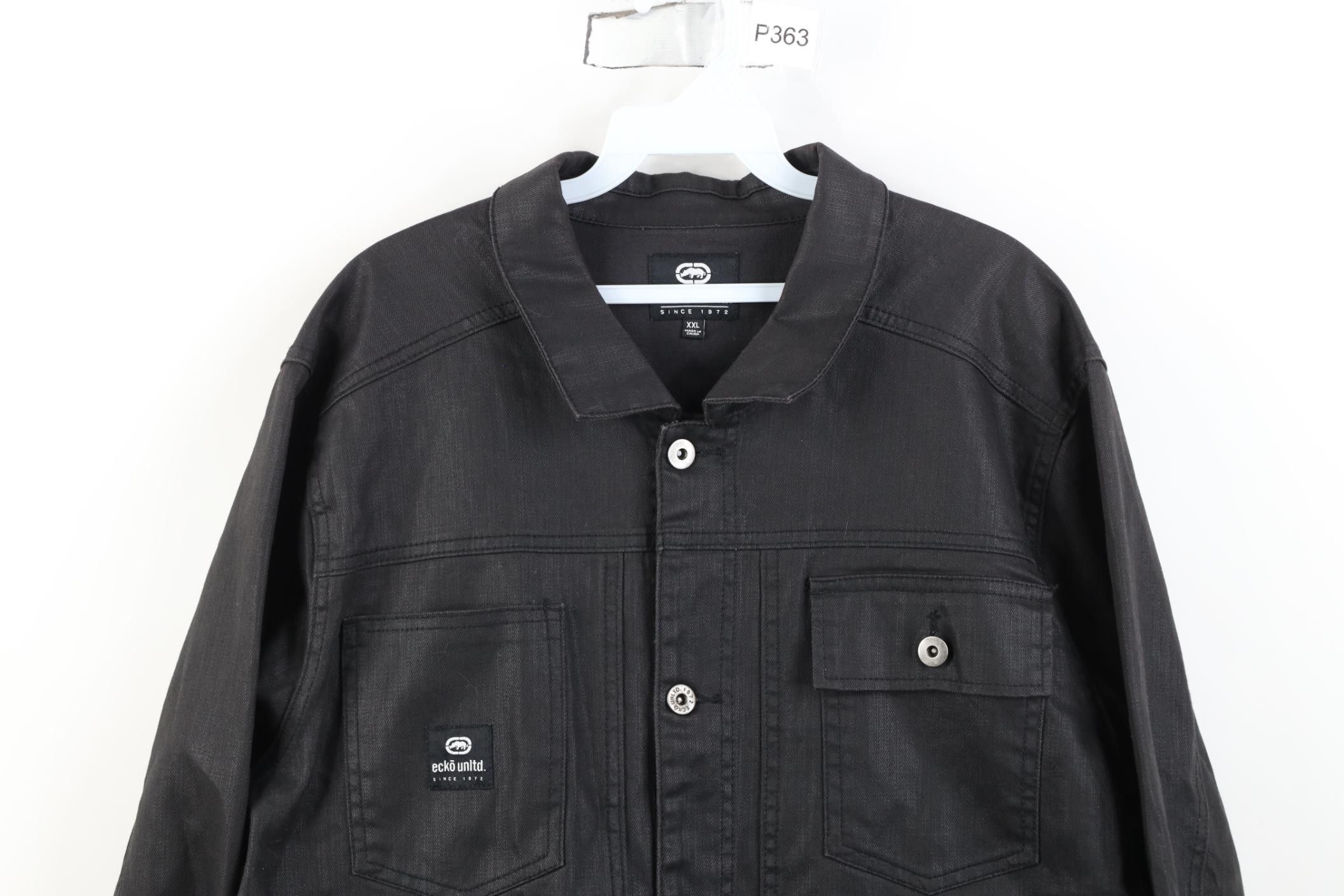 Ecko Unltd. Vintage Y2K Ecko Cotton Denim Jean Trucker Jacket Black Size US XXL / EU 58 / 5 - 2 Thumbnail
