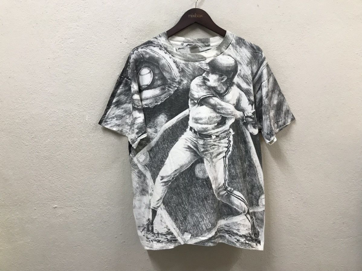 image of Mlb x Vintage 1990 All Over Print Baseball Tshirt in White, Men's (Size XL)