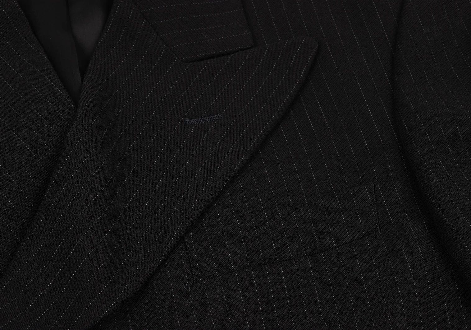 Emporio Armani Pinstripe Wool Double Jacket in Dark Navy Size 48 Size US M / EU 48-50 / 2 - 4 Thumbnail