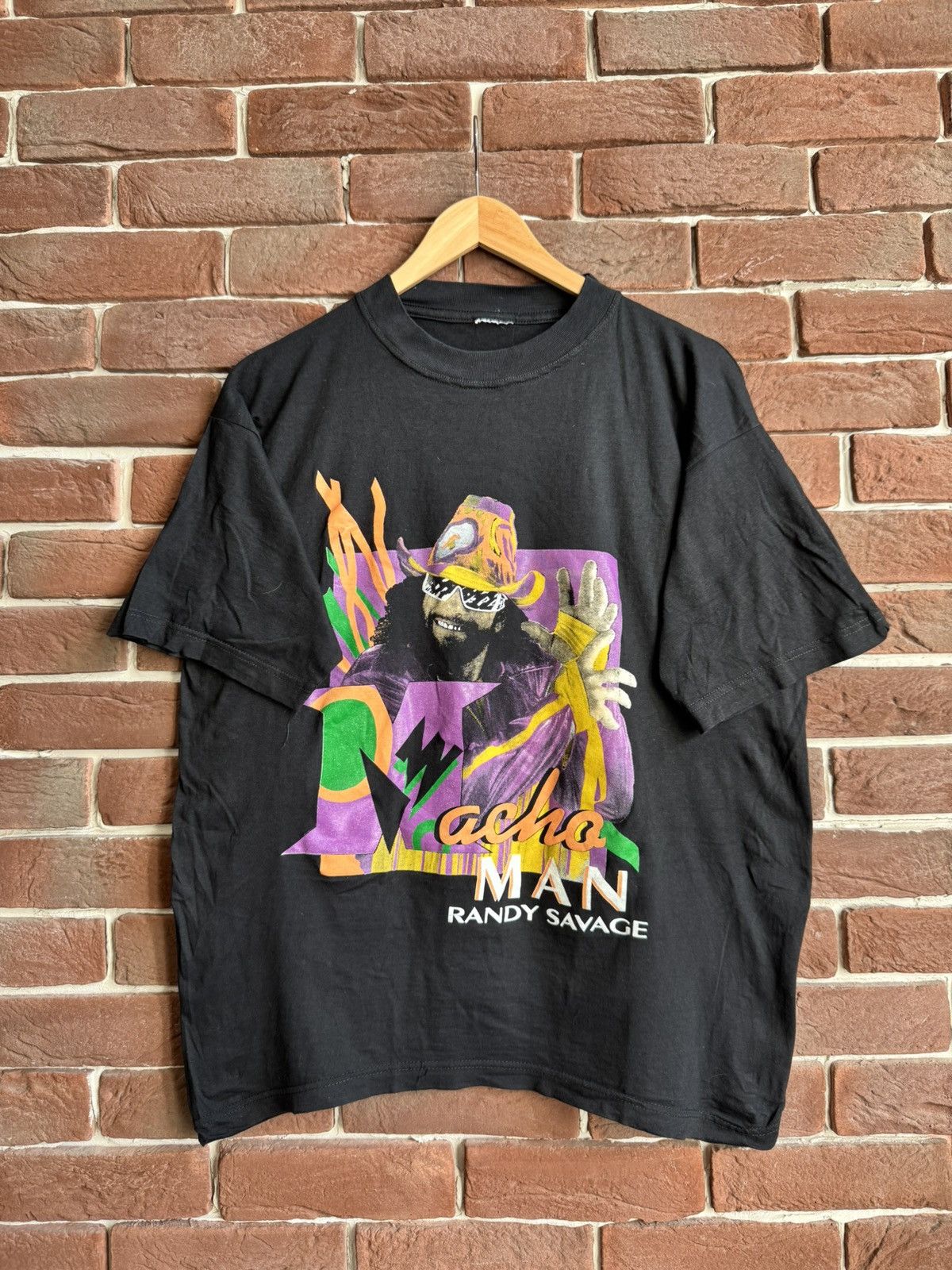 Vintage Rare Vintage 90s Macho Man WWE WWF Wrestling Promo Tee Size US L / EU 52-54 / 3 - 1 Thumbnail