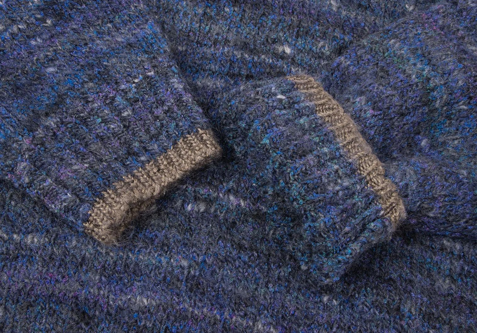 Issey Miyake Wool Nylon Mix Color Knit Sweater in Blue, Size M Size US M / EU 48-50 / 2 - 6 Thumbnail